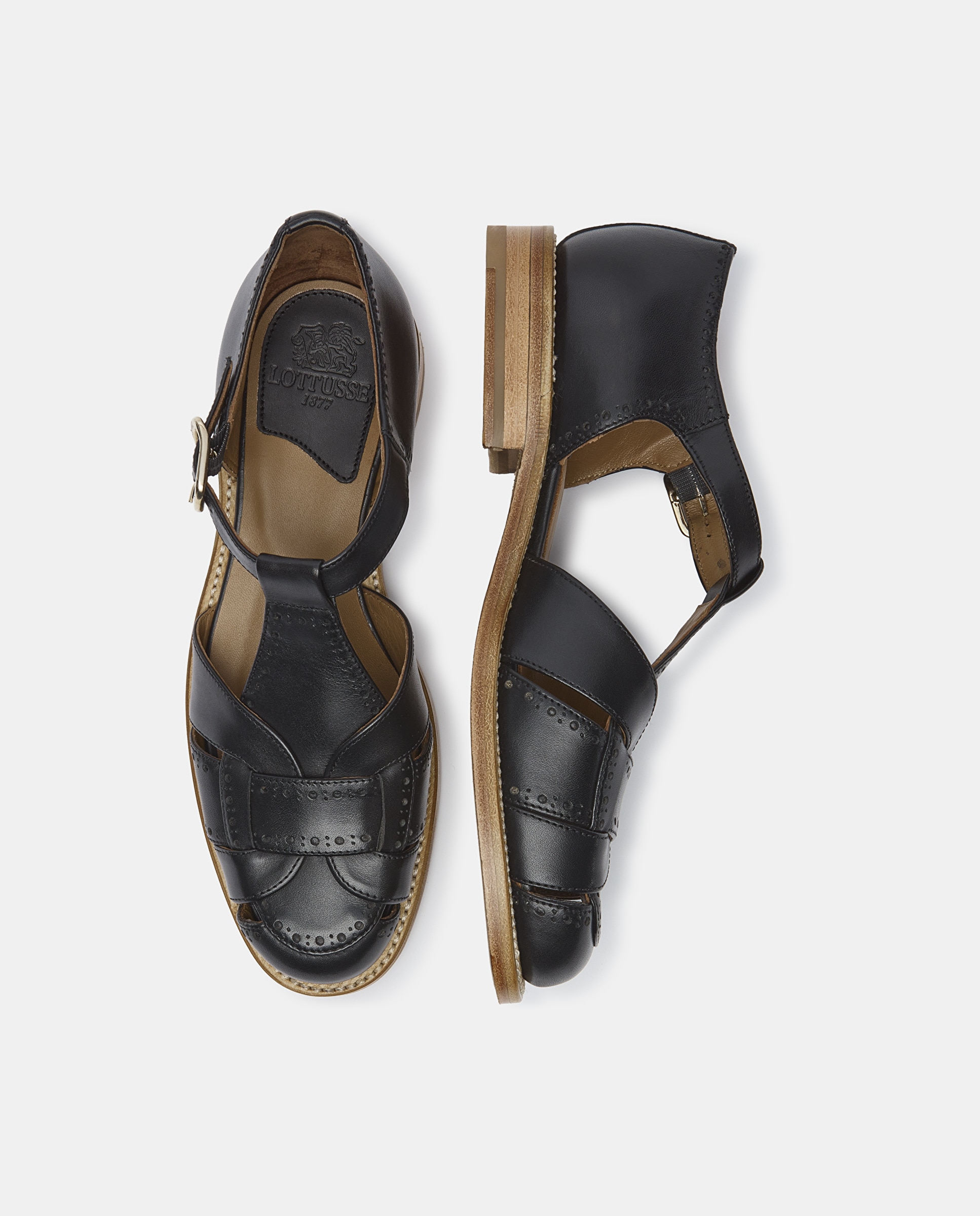 Cangrejeras Abertas de Pele Preto-6