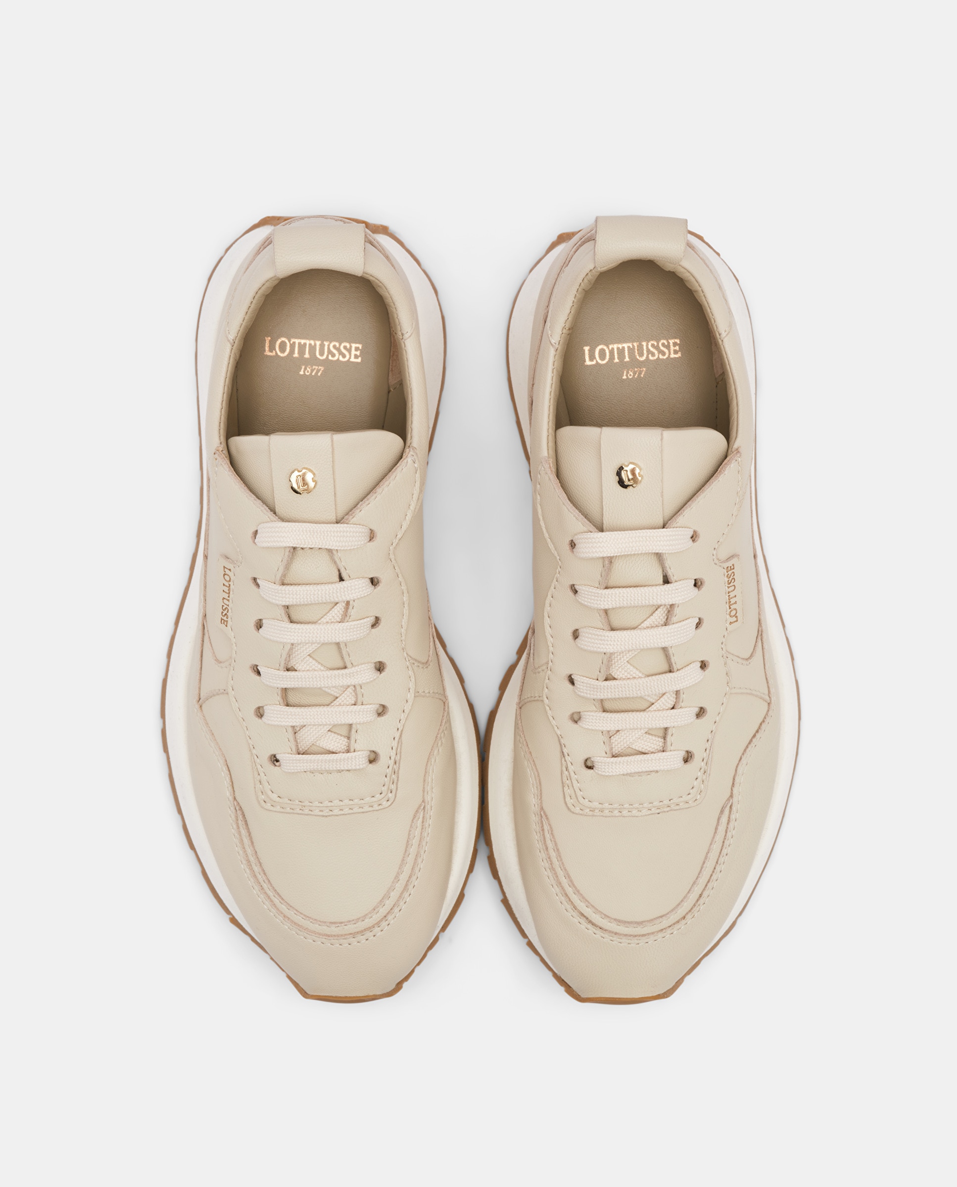 Sapatilhas Retro Dianne em Pele de Cordeiro em Branco Branco-marfim-4