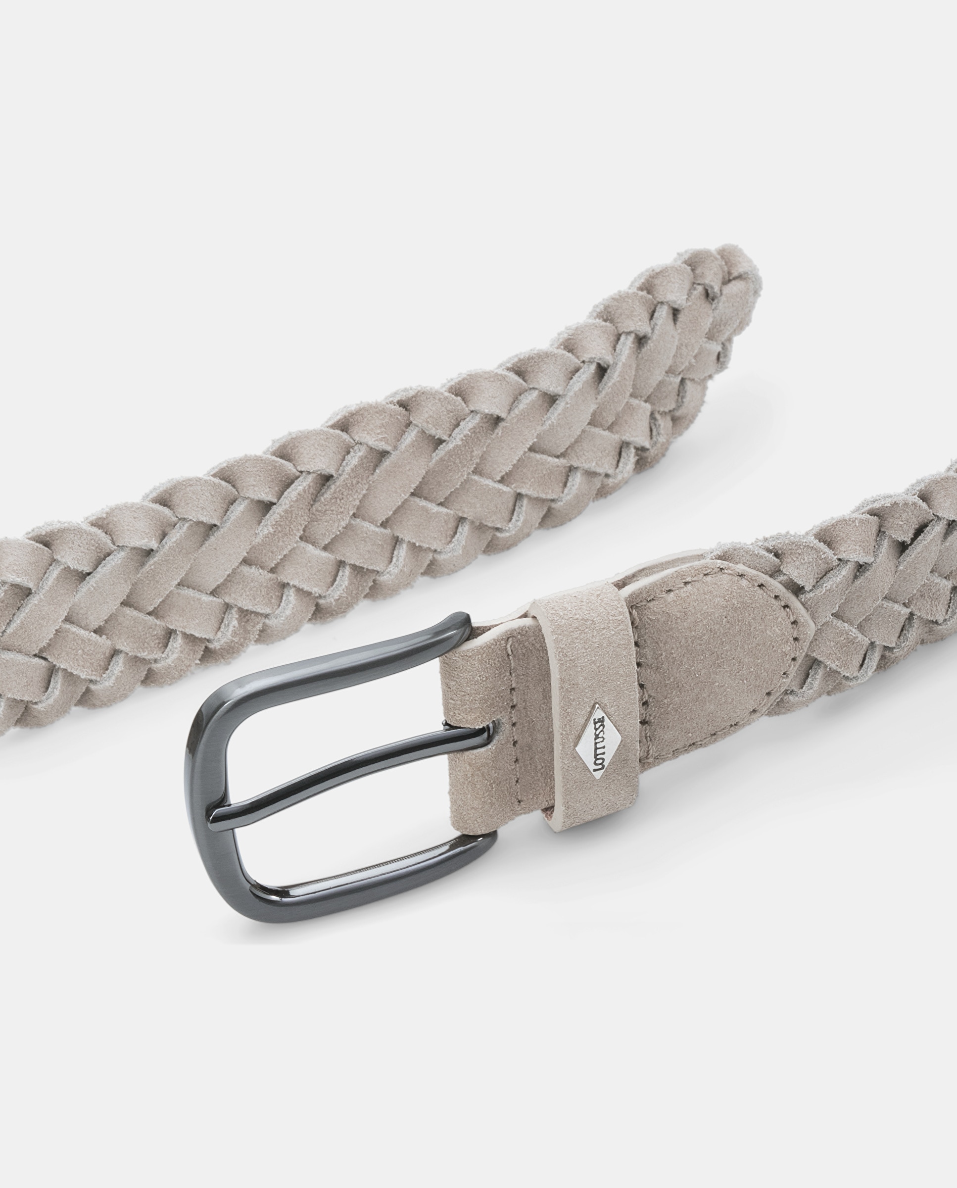 Cinto de Camurça Entrançado Impermeável Taupe-2