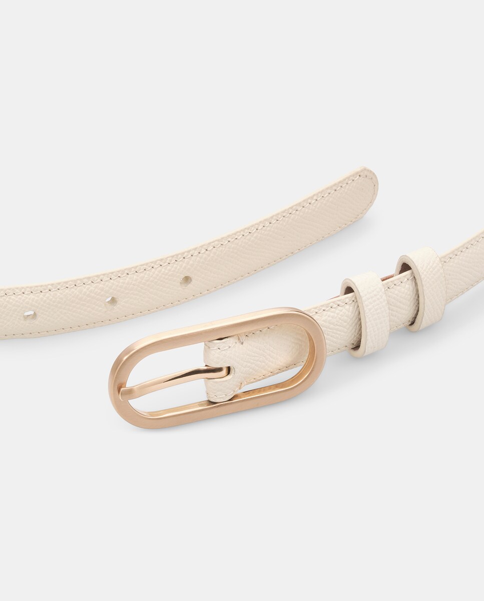 Cinto em Pele de Bezerro Bege-2
