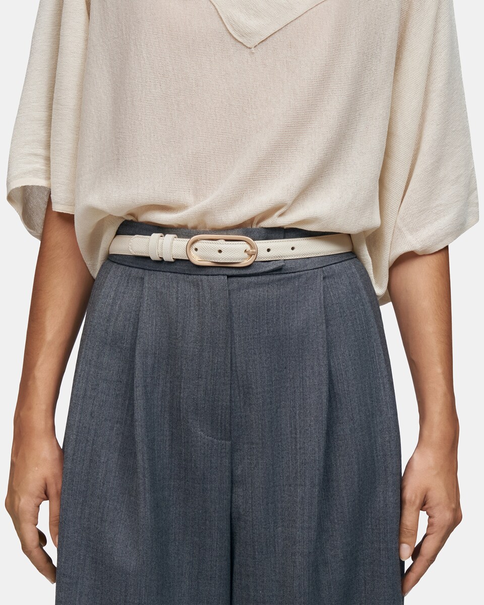 Cinto em Pele de Bezerro Bege-4