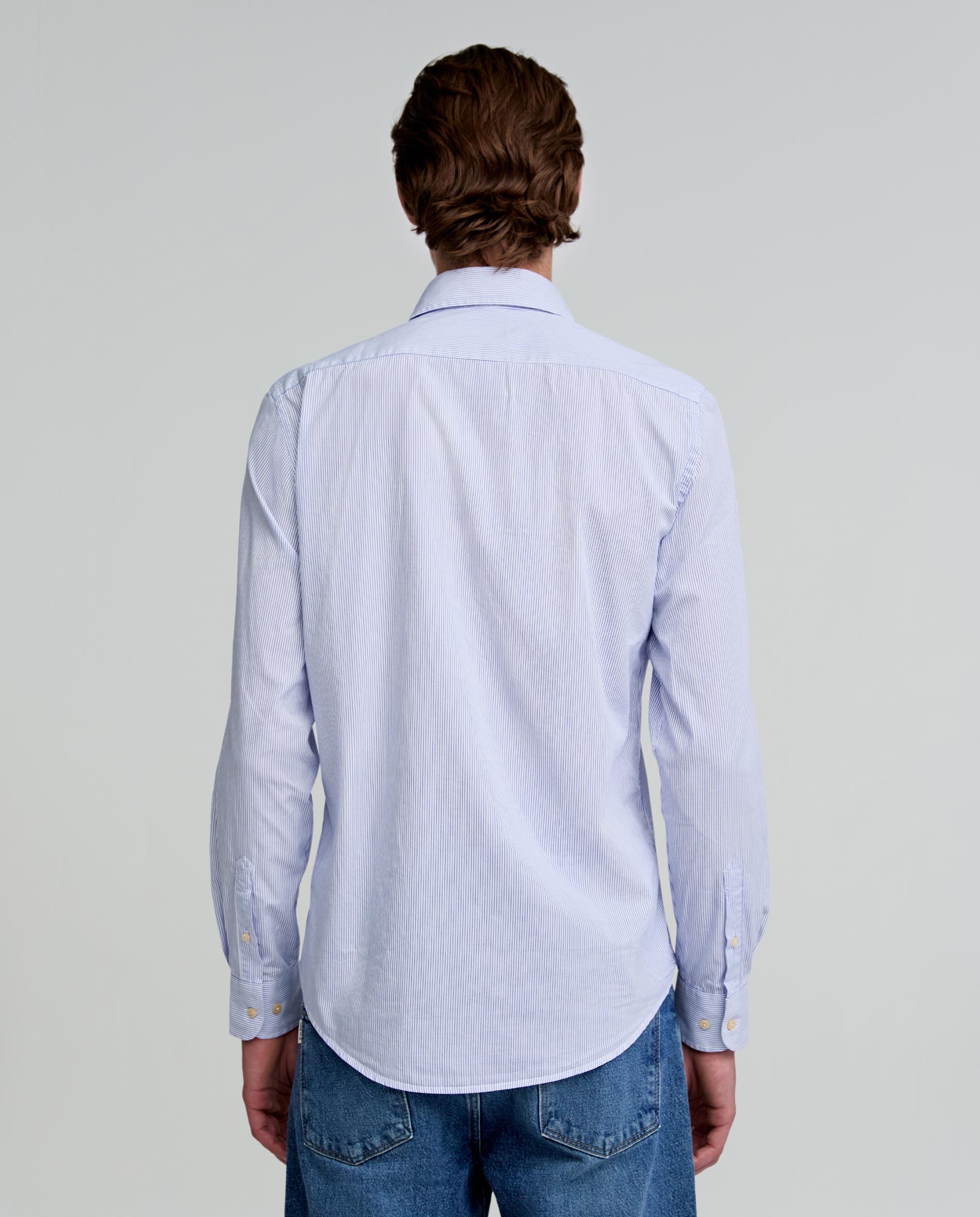 Camisa Regular Fit Às Riscas Azul-celeste-4
