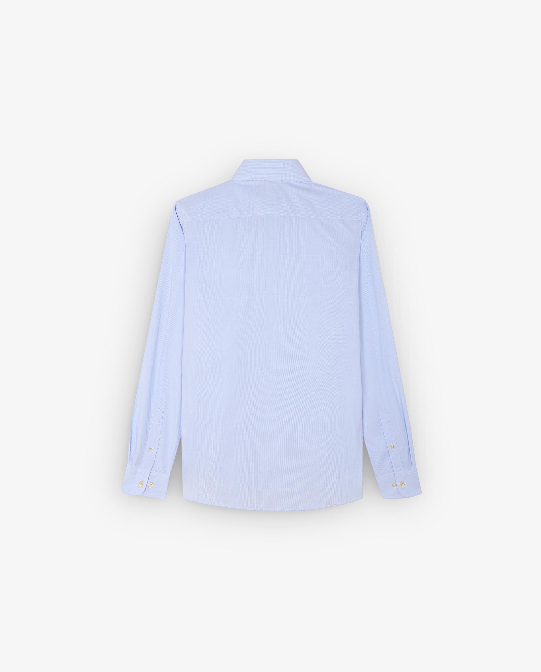 Camisa Formal Regular Fit com Microestampado Aos Quadrados Azul-claro-5