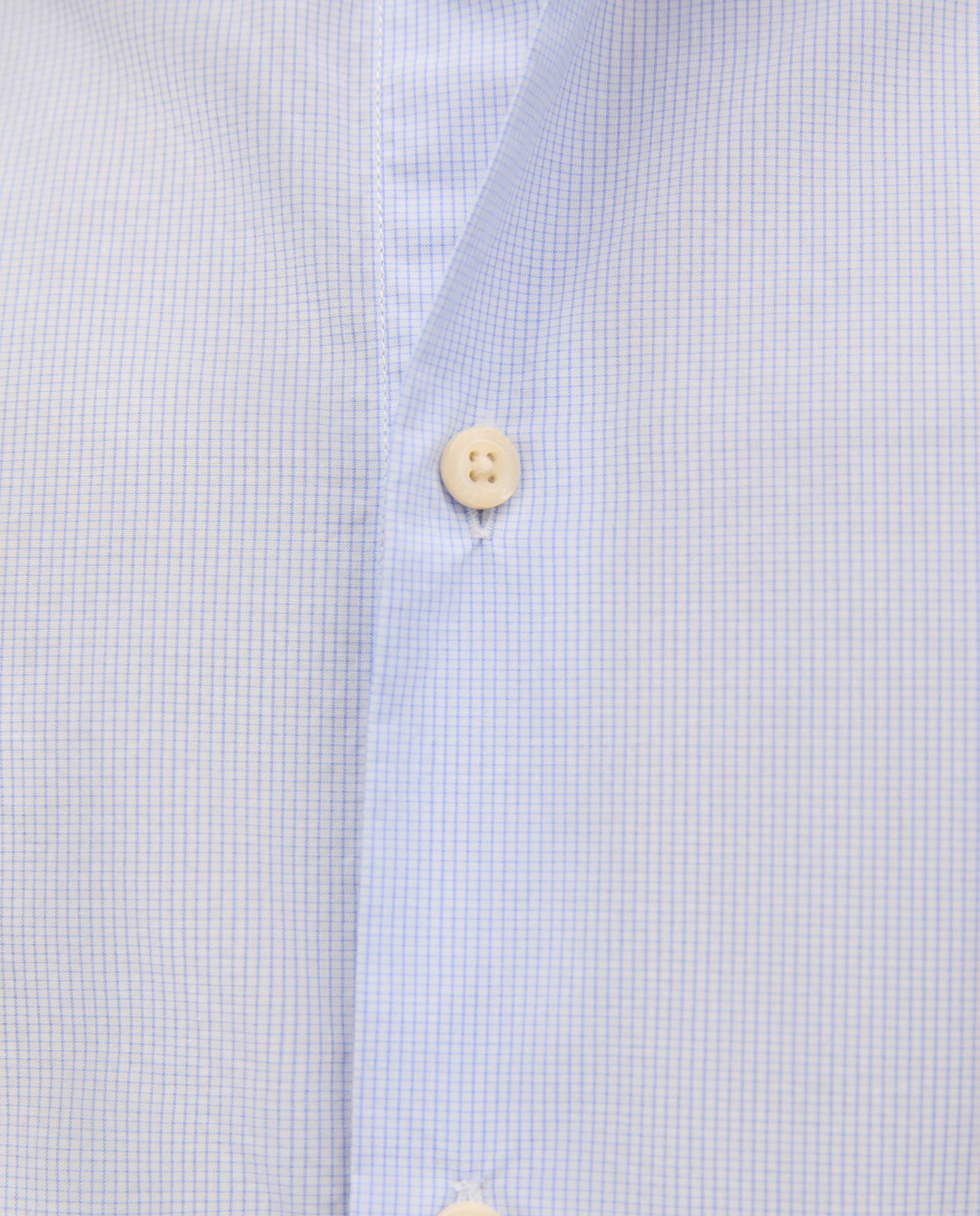 Camisa Regular Fit com Microestampado Aos Quadrados Azul-4