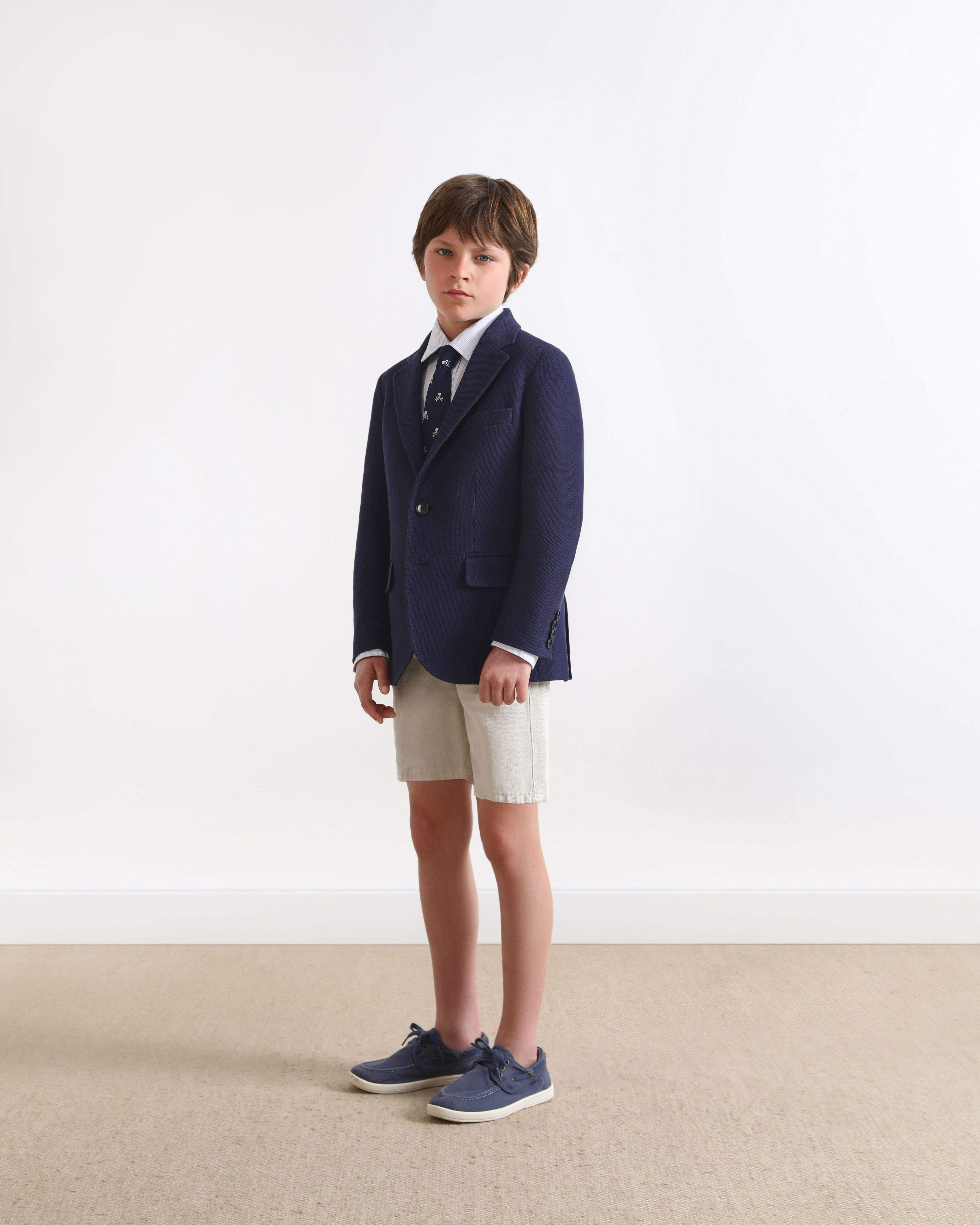 Blazer Infantil com Lapelas e Fecho de Botão Navy-1