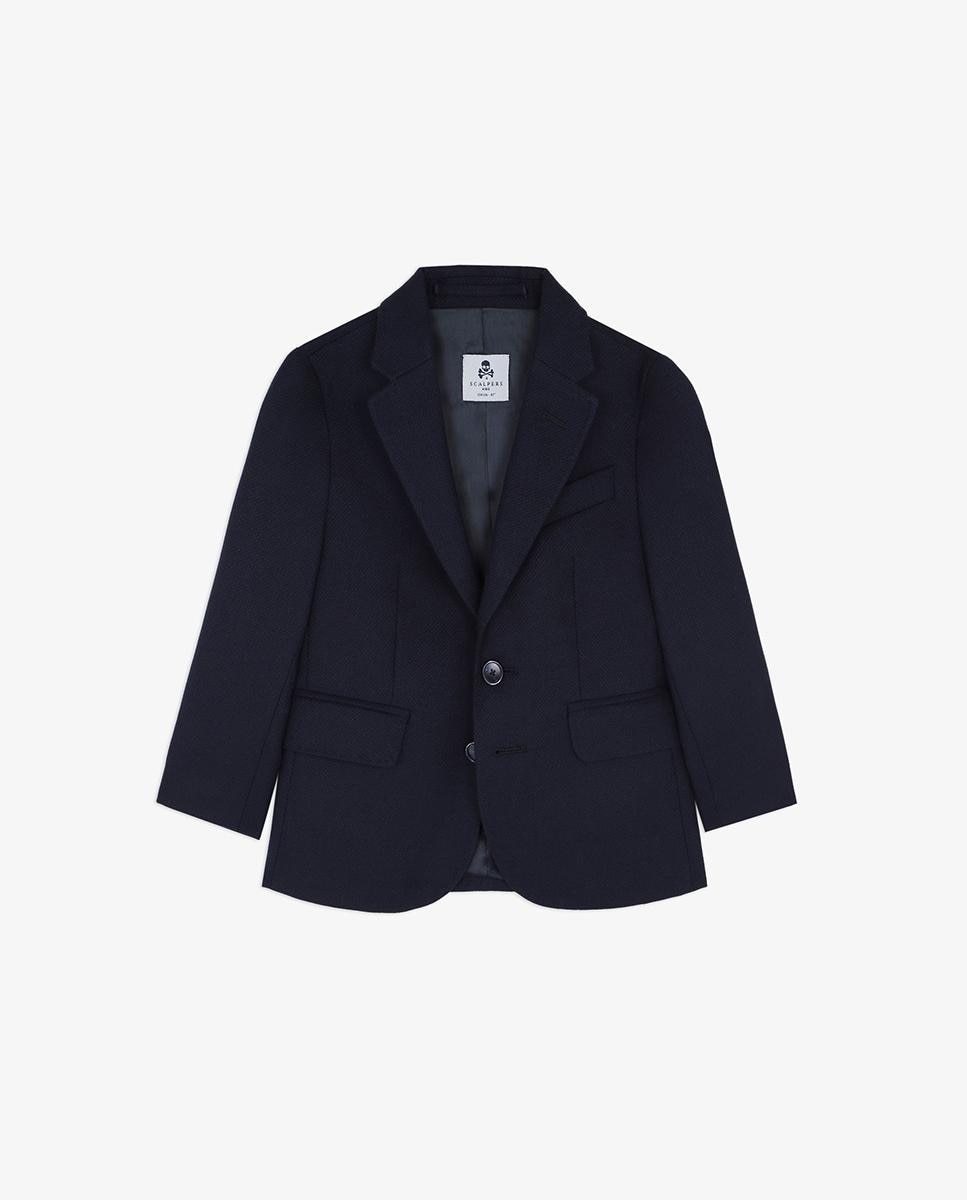 Blazer Infantil com Lapelas e Fecho de Botão Navy-3