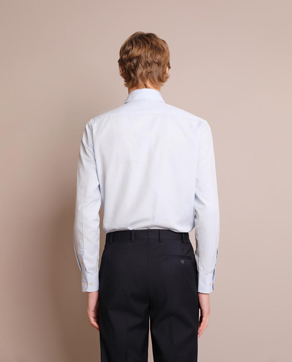 Camisa de Algodão Regular Fit Azul-claro-2
