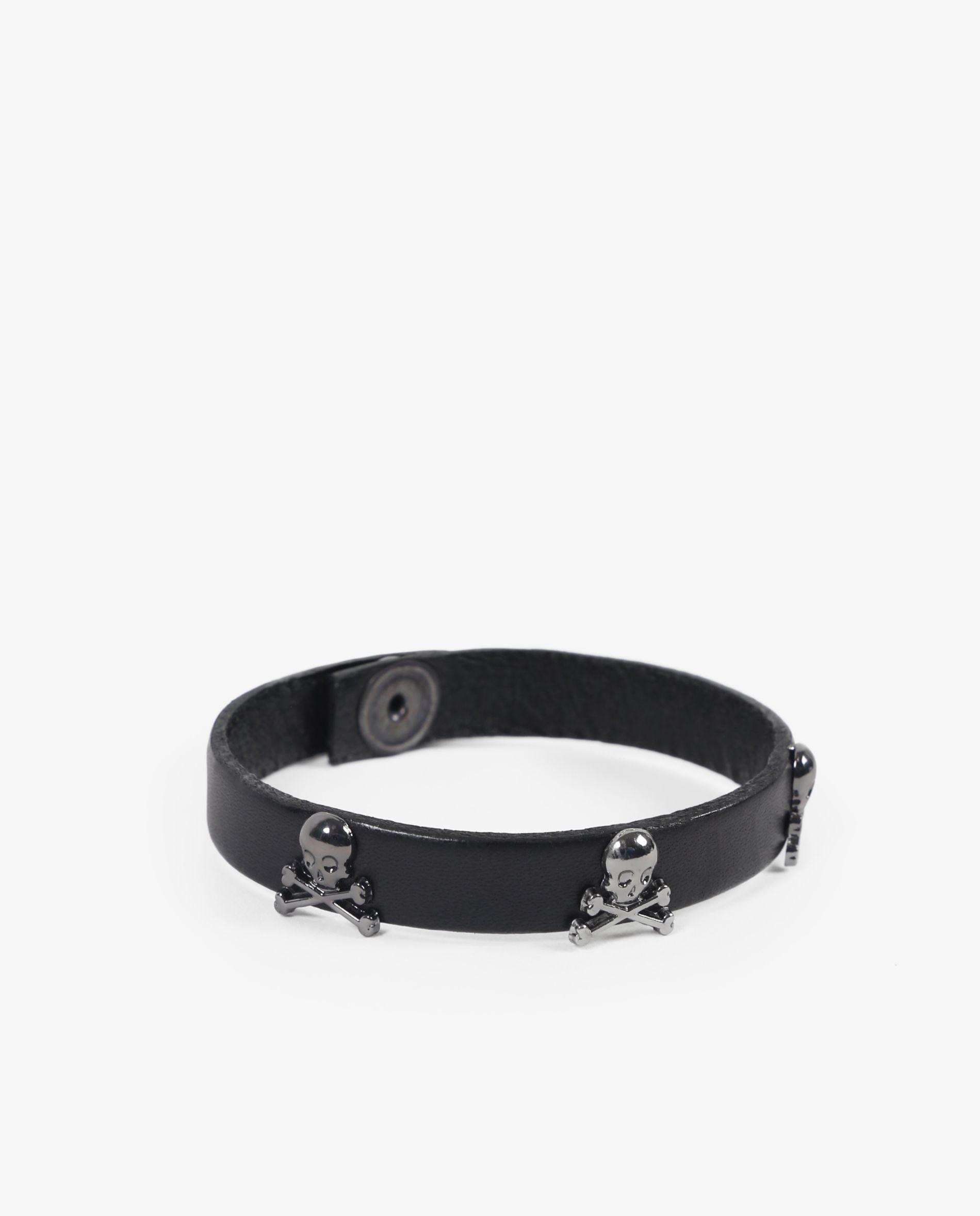 Pulseira de Pele em Preto Preto-2