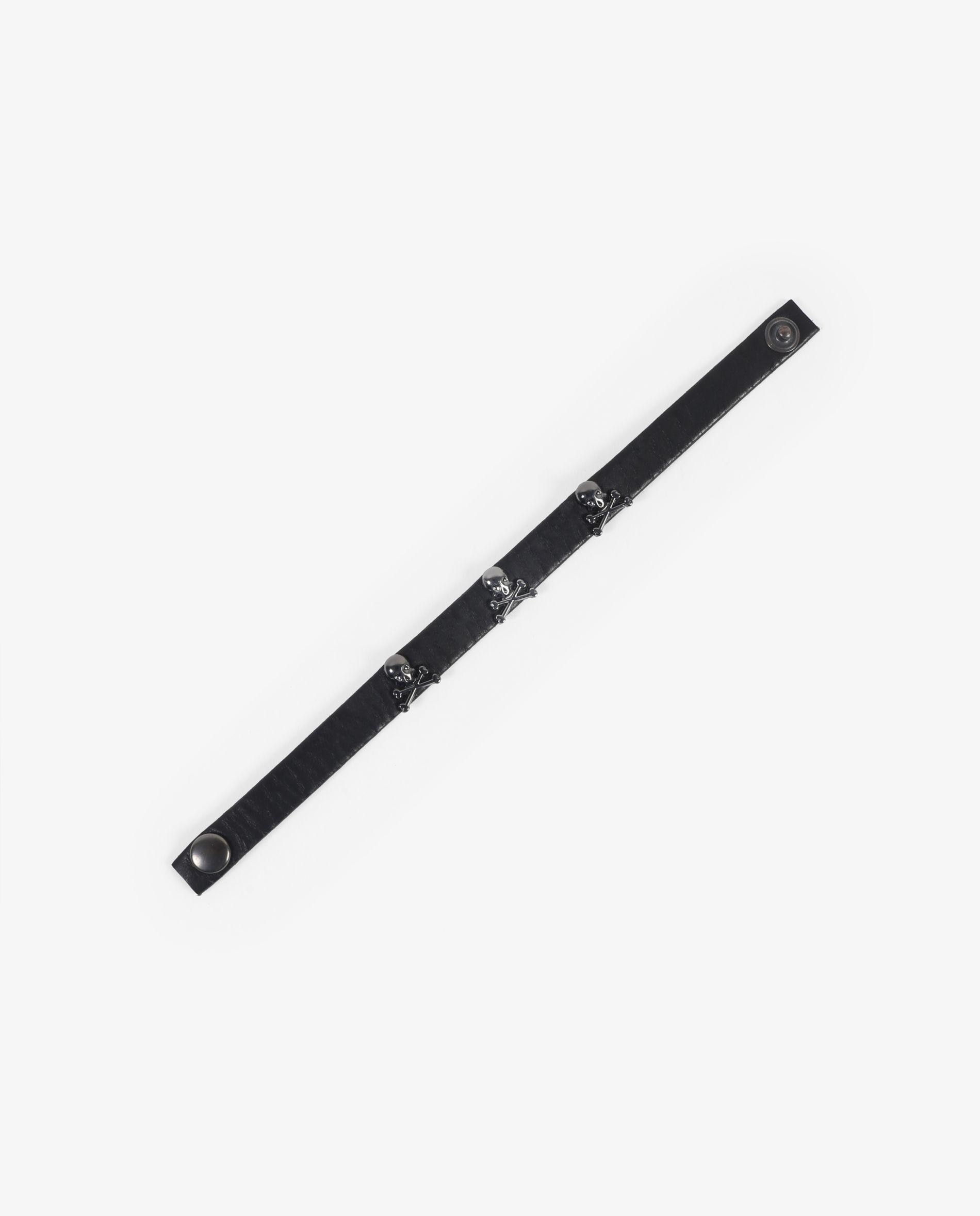 Pulseira de Pele em Preto Preto-4
