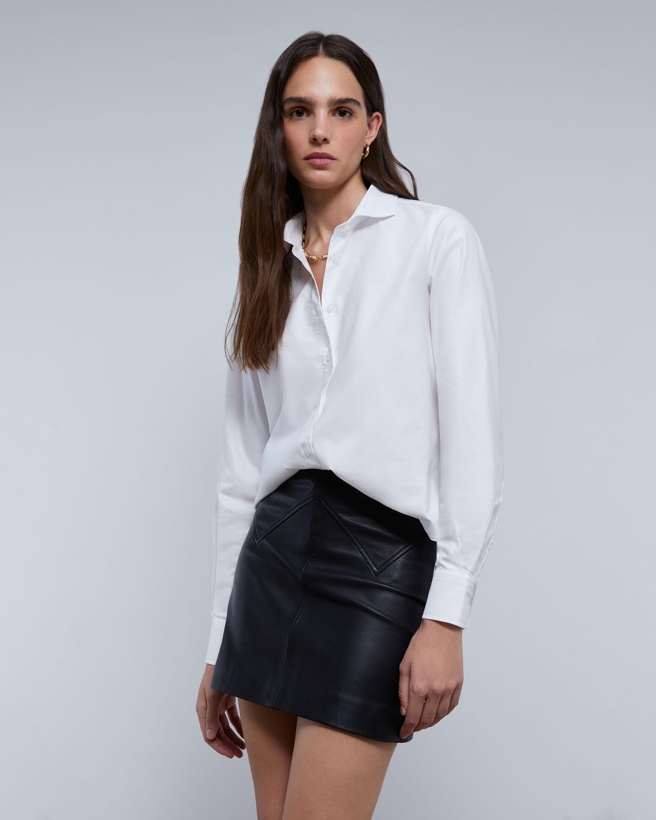 Camisa de Manga Comprida e Gola Clássica Branco-1