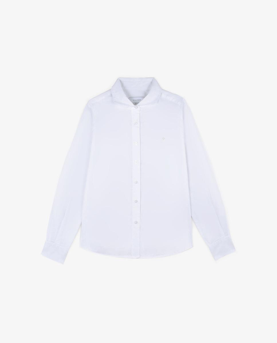 Camisa de Manga Comprida e Gola Clássica Branco-4