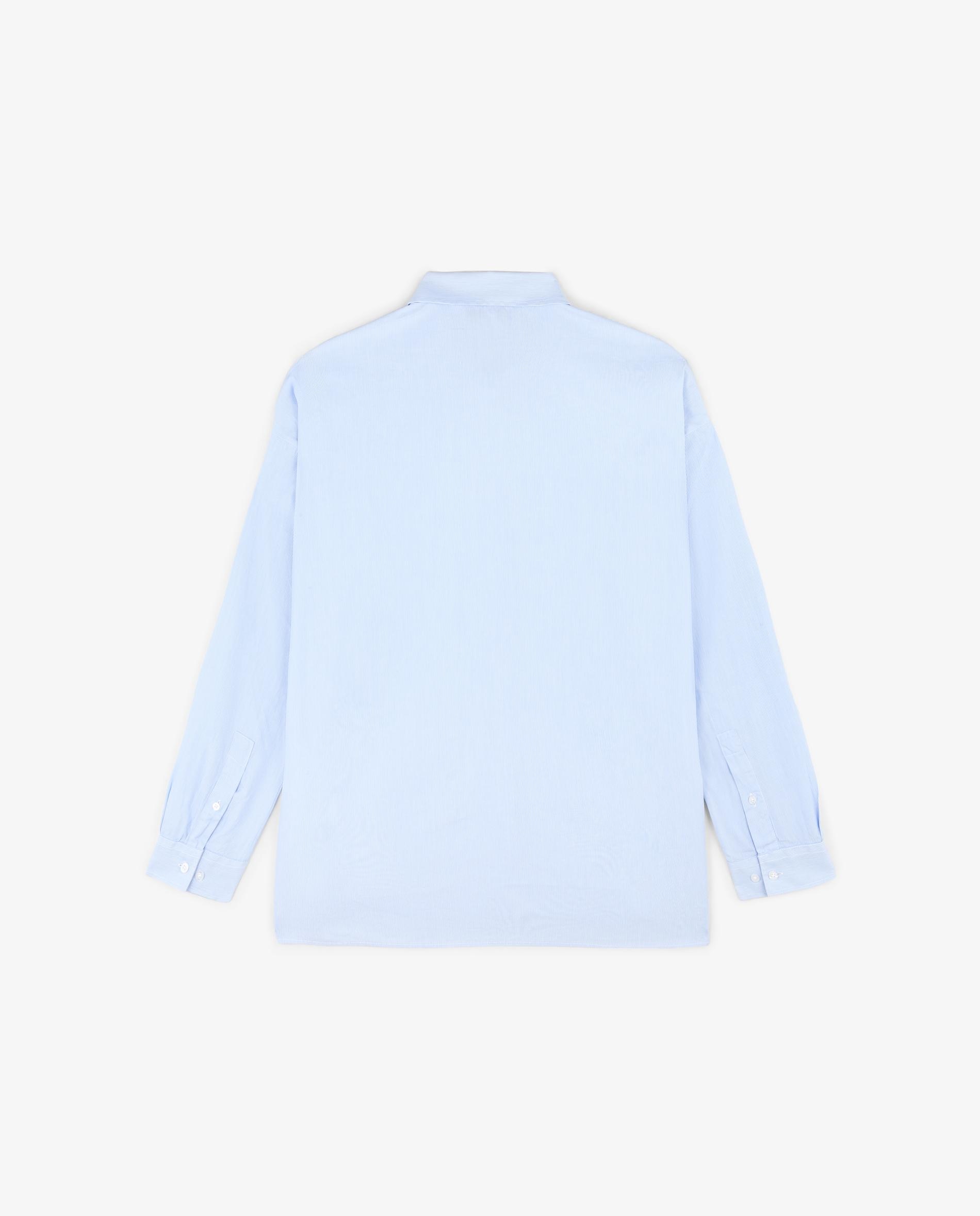 Camisa de Manga Comprida com Fecho de Botões nos Punhos Azul-6