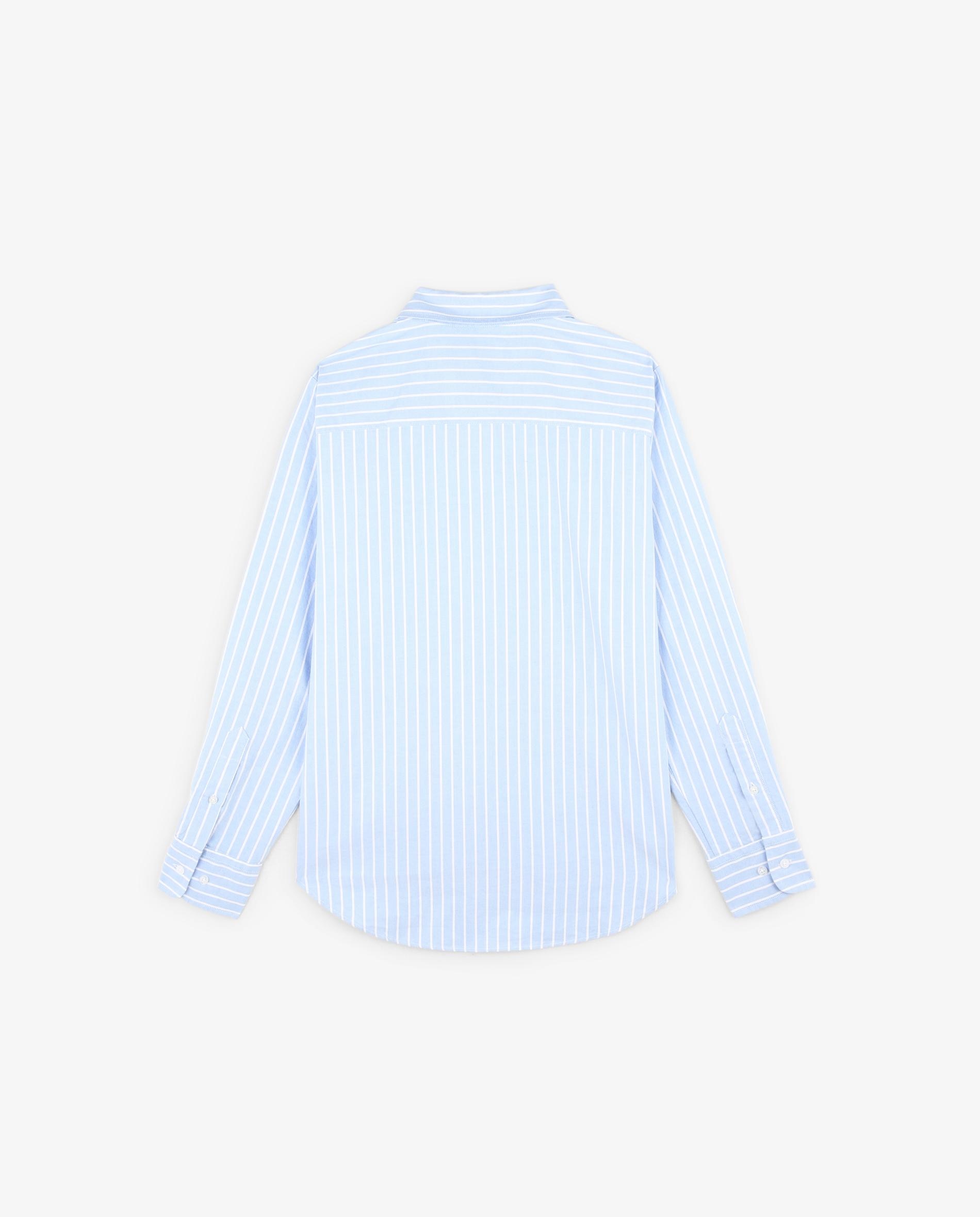 Camisa de Manga Comprida e Gola Clássica Azul-6