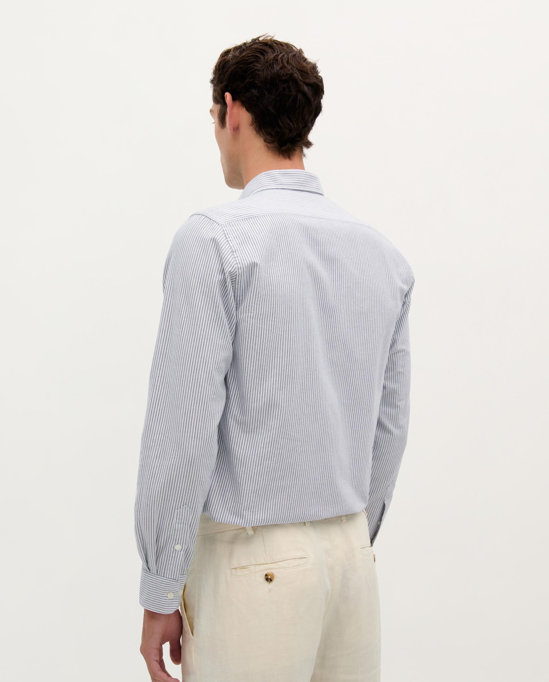 Camisa Oxford Regular Fit Às Riscas Azul-escuro-6