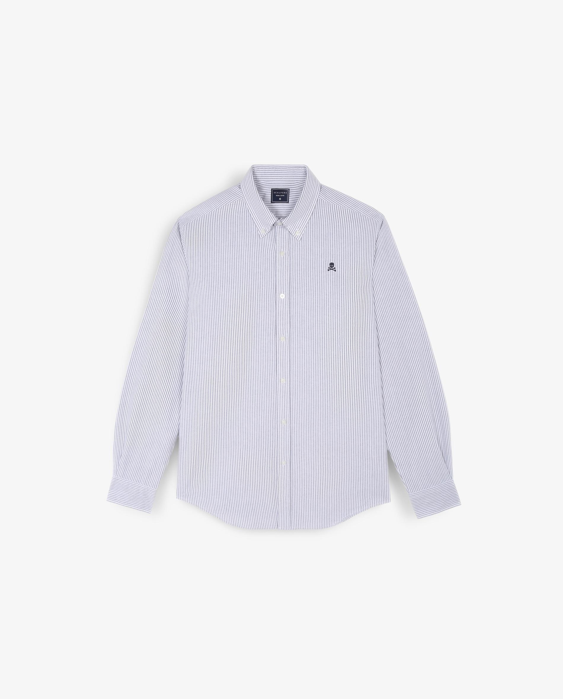 Camisa Oxford Regular Fit Às Riscas Azul-escuro-7