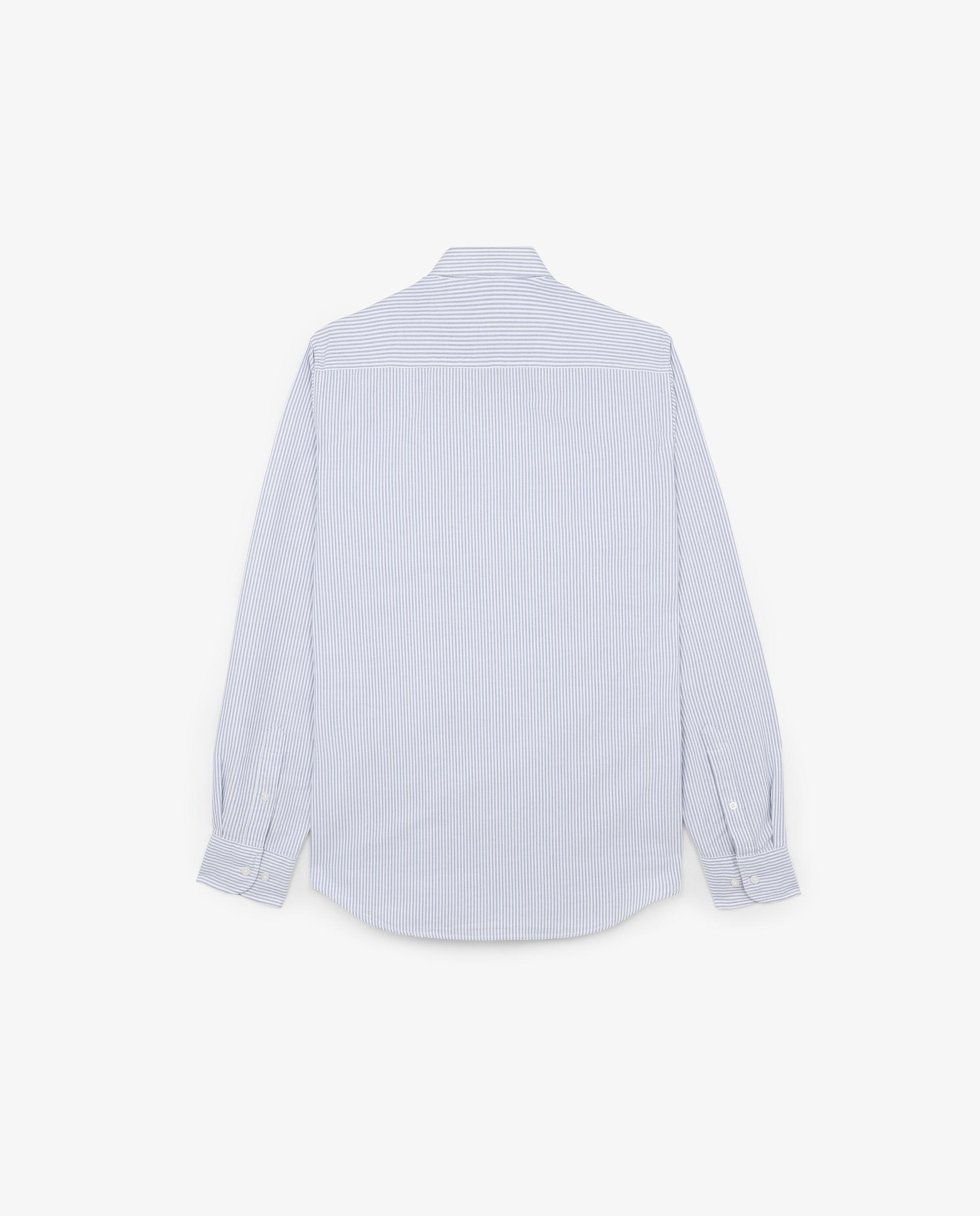Camisa Oxford Regular Fit Às Riscas Azul-escuro-8
