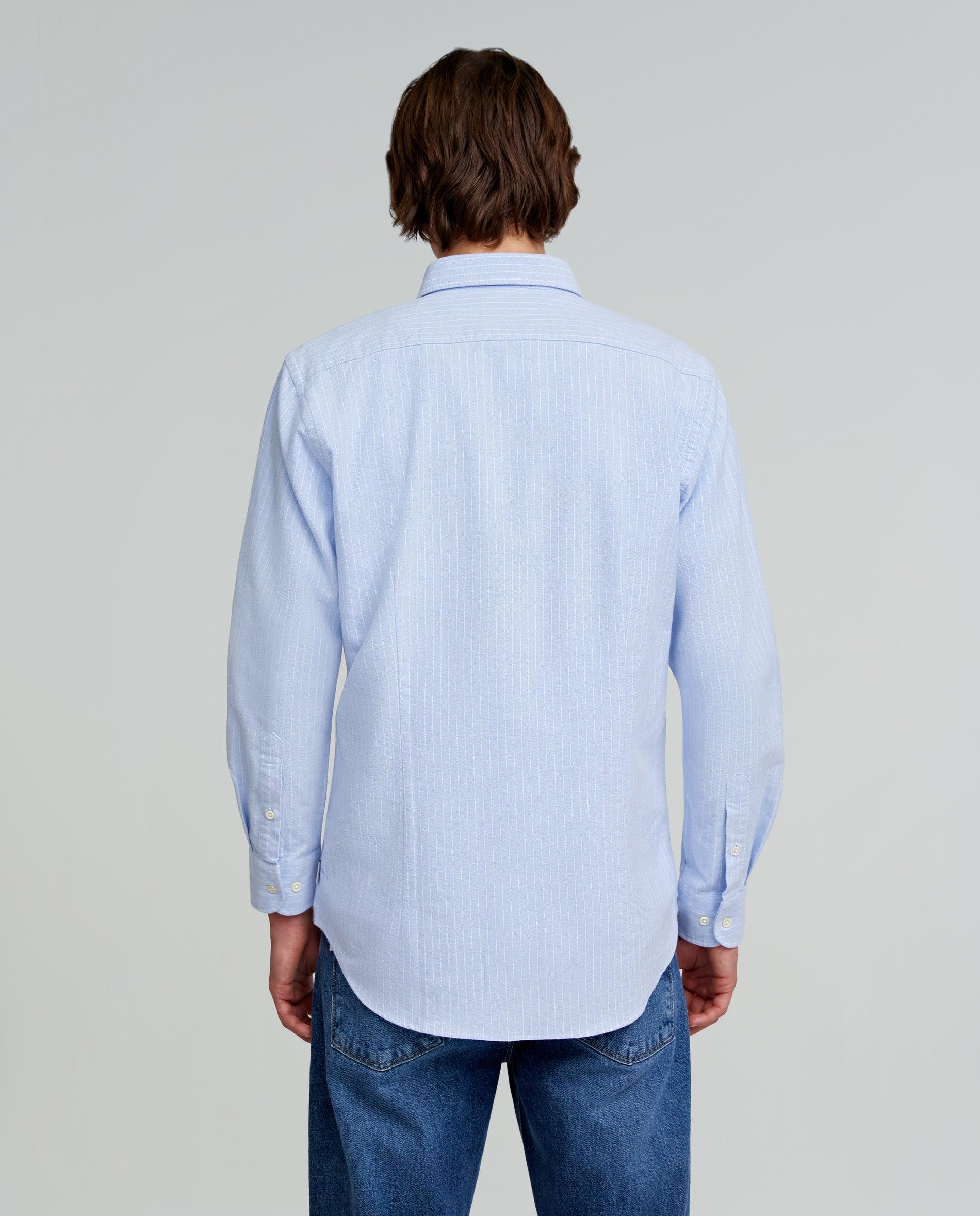 Camisa de Algodão Oxford Azul-claro-2