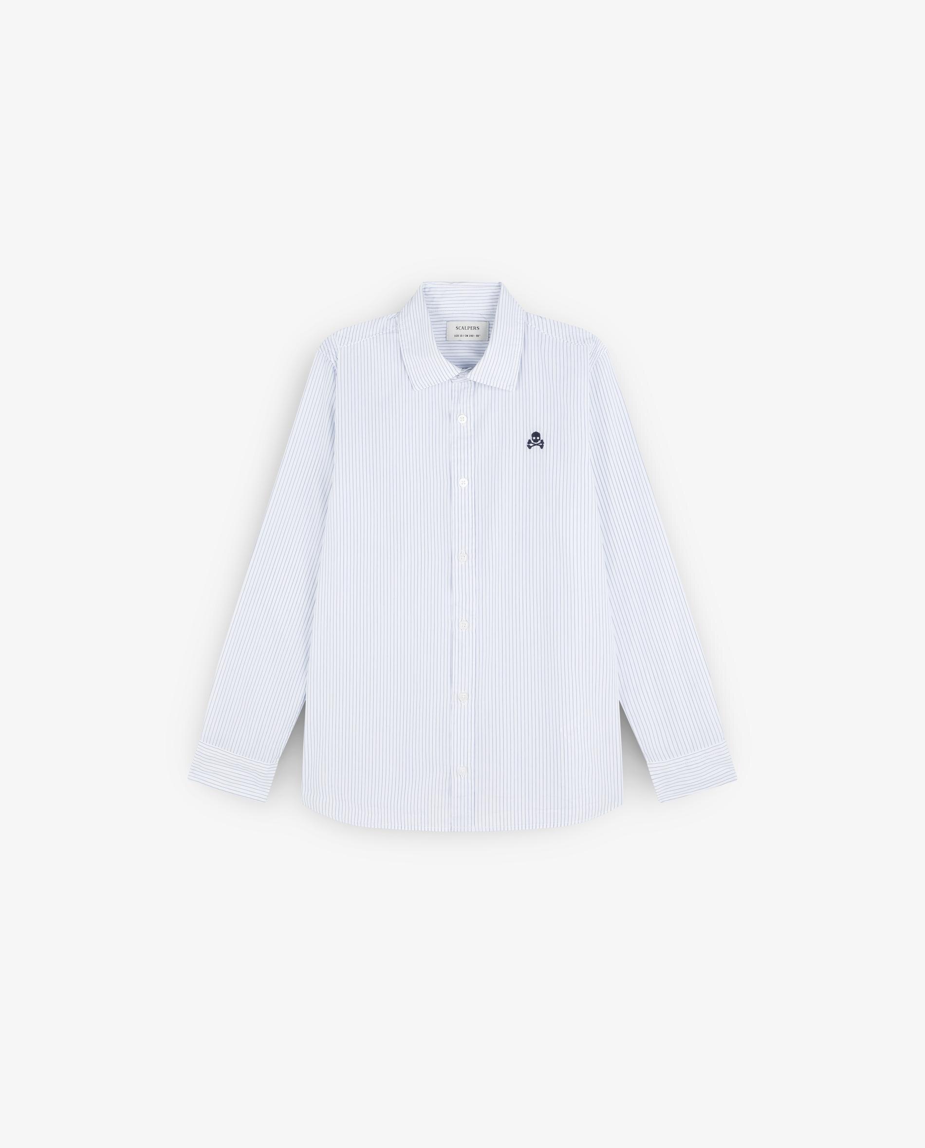 Camisa Infantil de Algodão com Caveira Bordada Azul-4