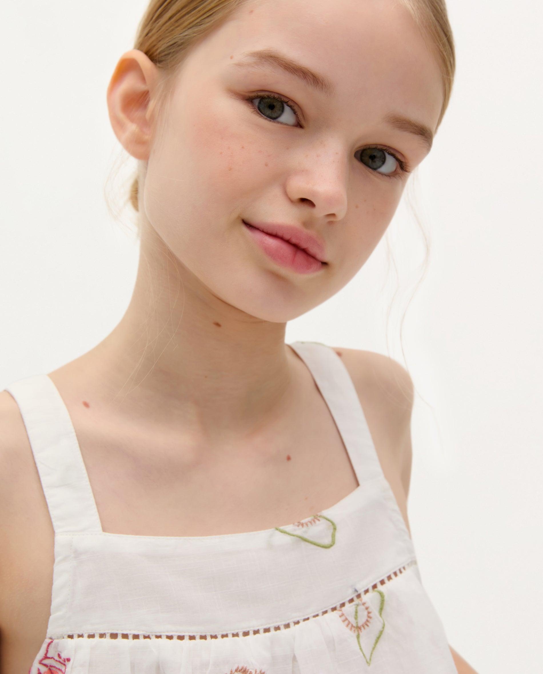 Top Infantil de Algodão com Bordados Branco-3
