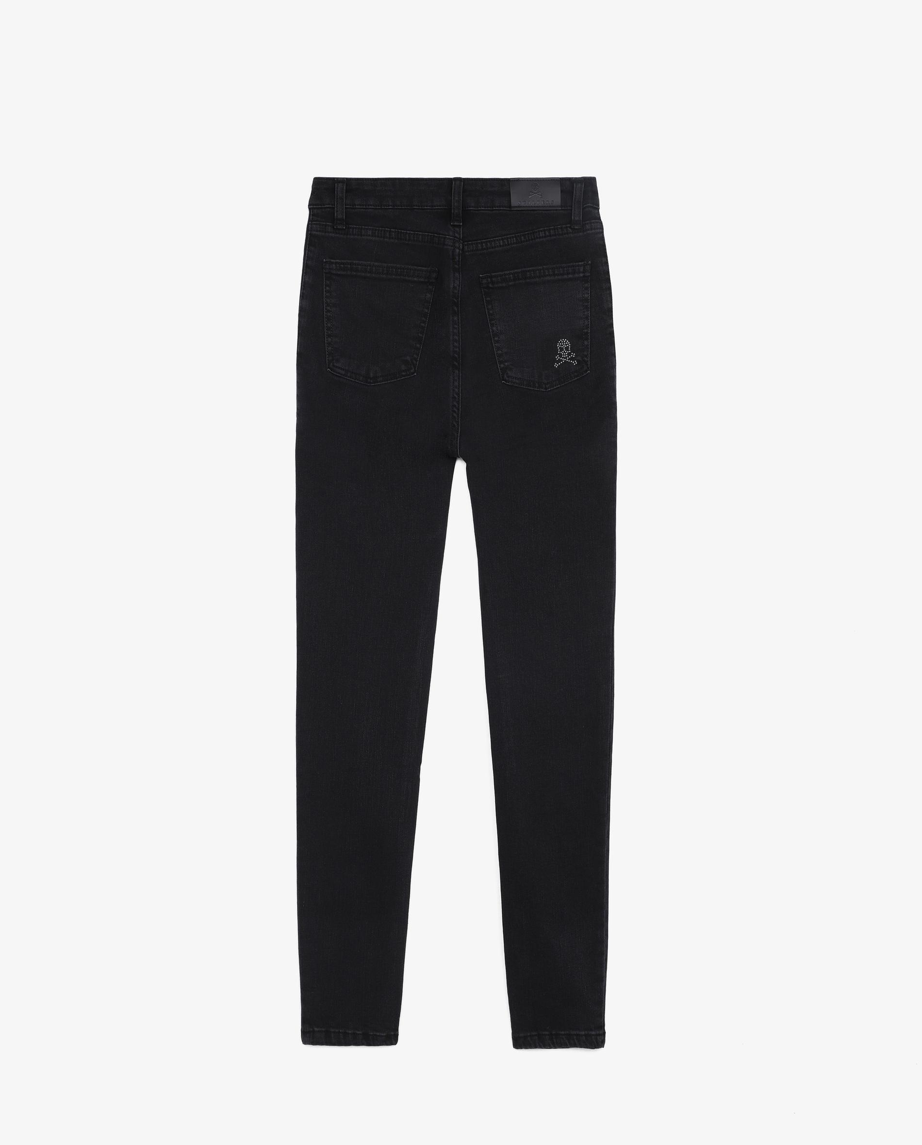 Jeans Skinny Slim com Tachas Pretos-5