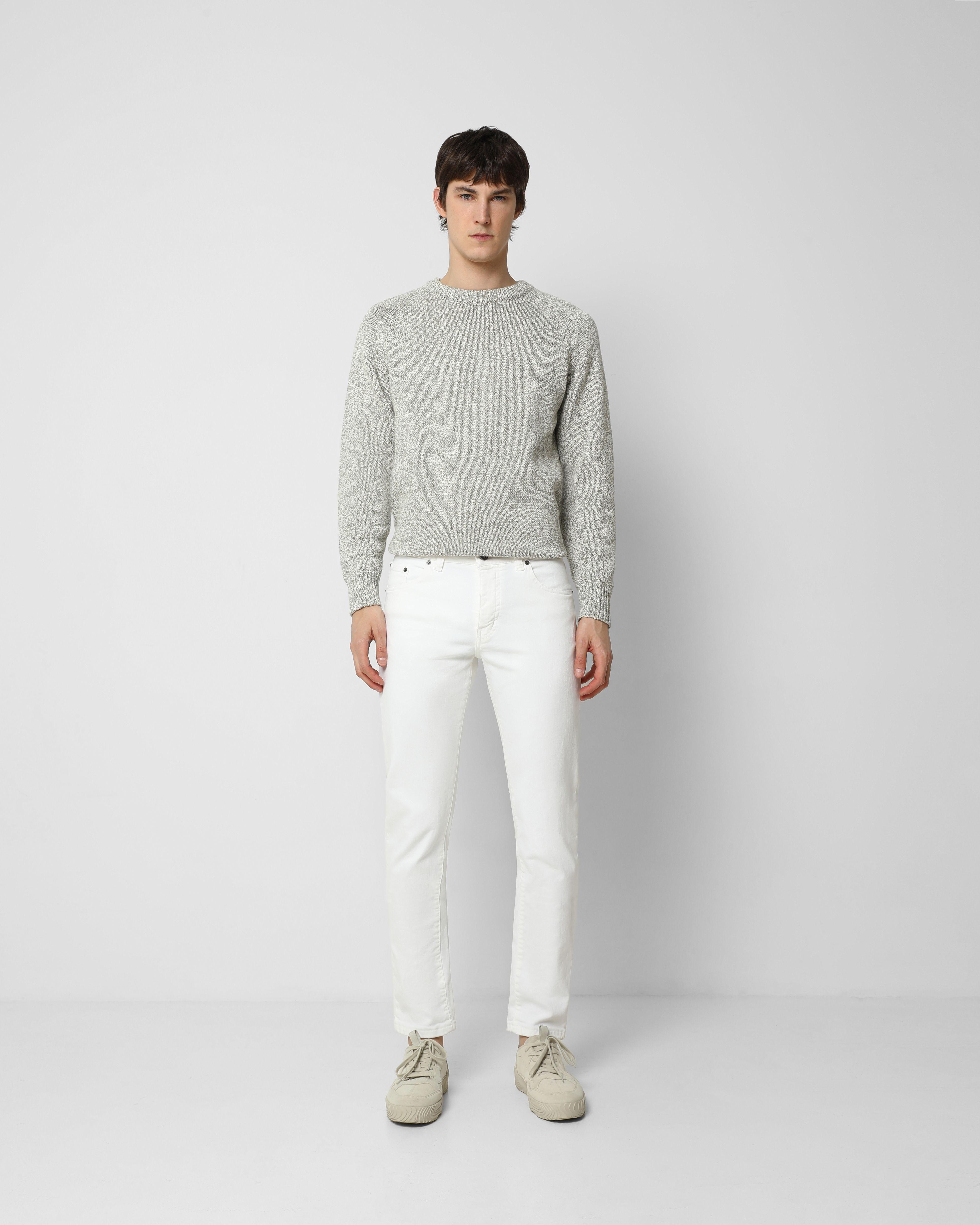 Imagem 0 de Jeans Slim de Algodão com Fecho Zip e Botão