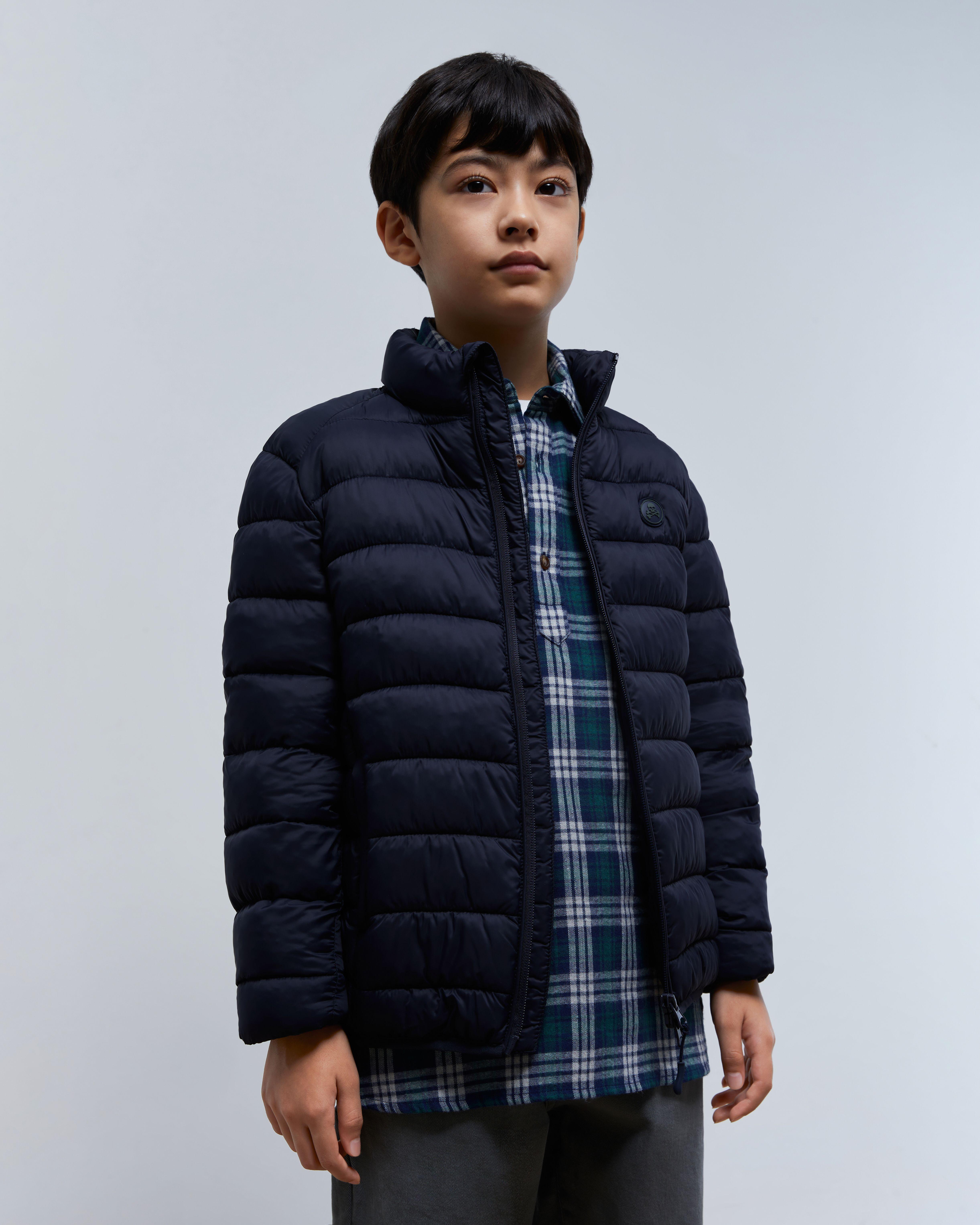 Blusão Acolchoado Infantil com Fecho Zip Navy-1