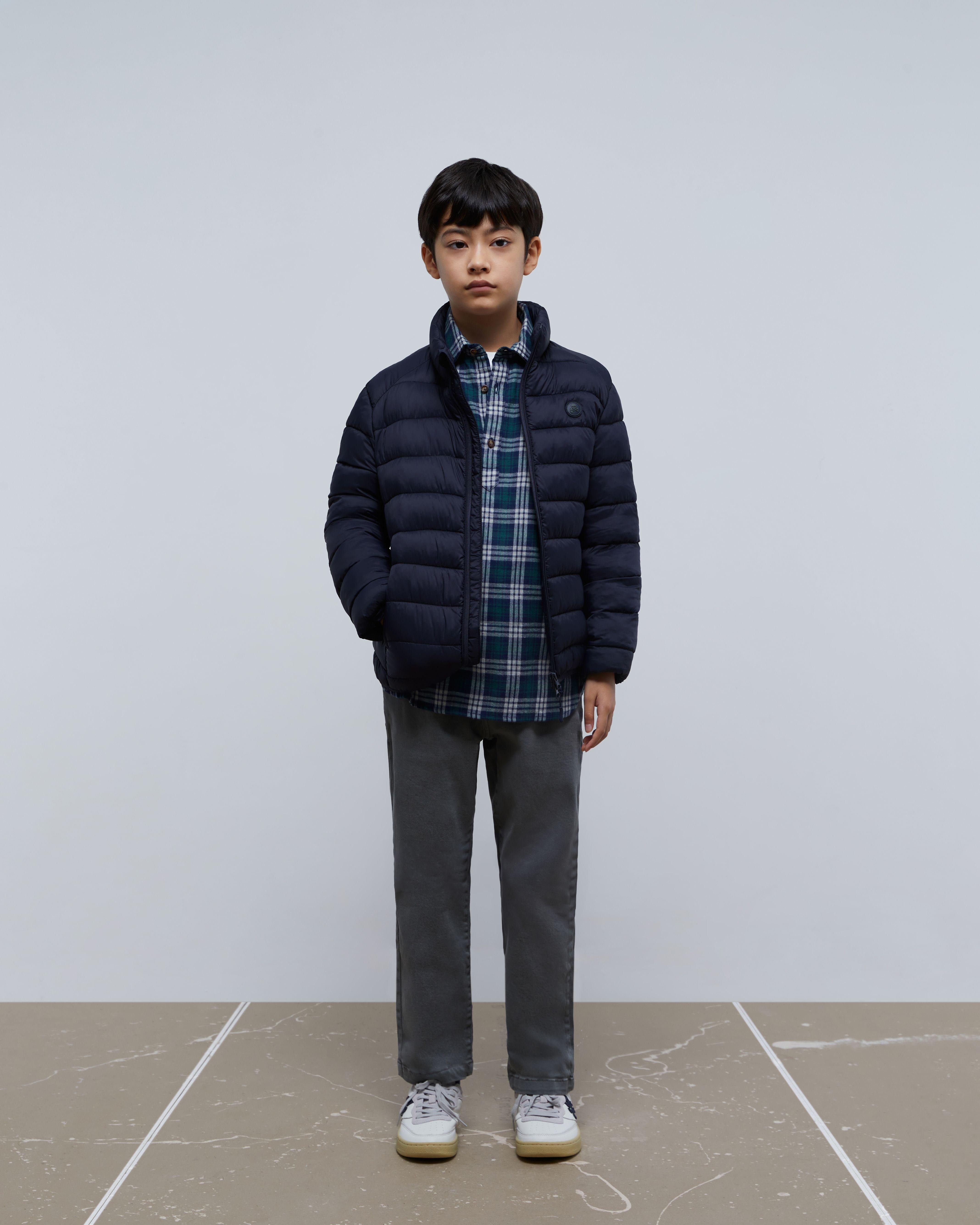 Blusão Acolchoado Infantil com Fecho Zip Navy-3