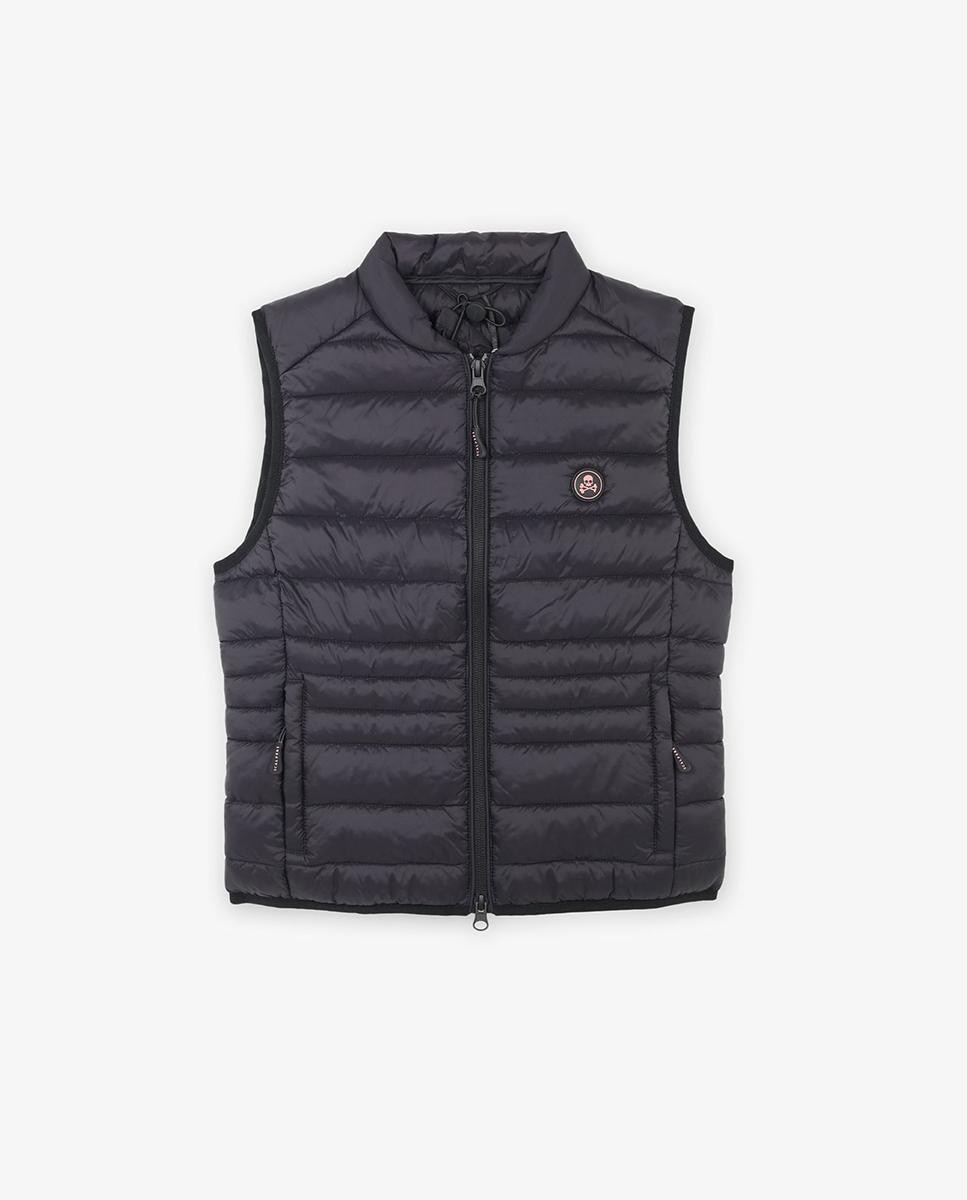 Colete Infantil Acolchoado com Fecho Zip Preto-4