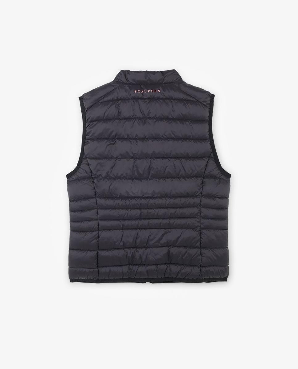 Colete Infantil Acolchoado com Fecho Zip Preto-5