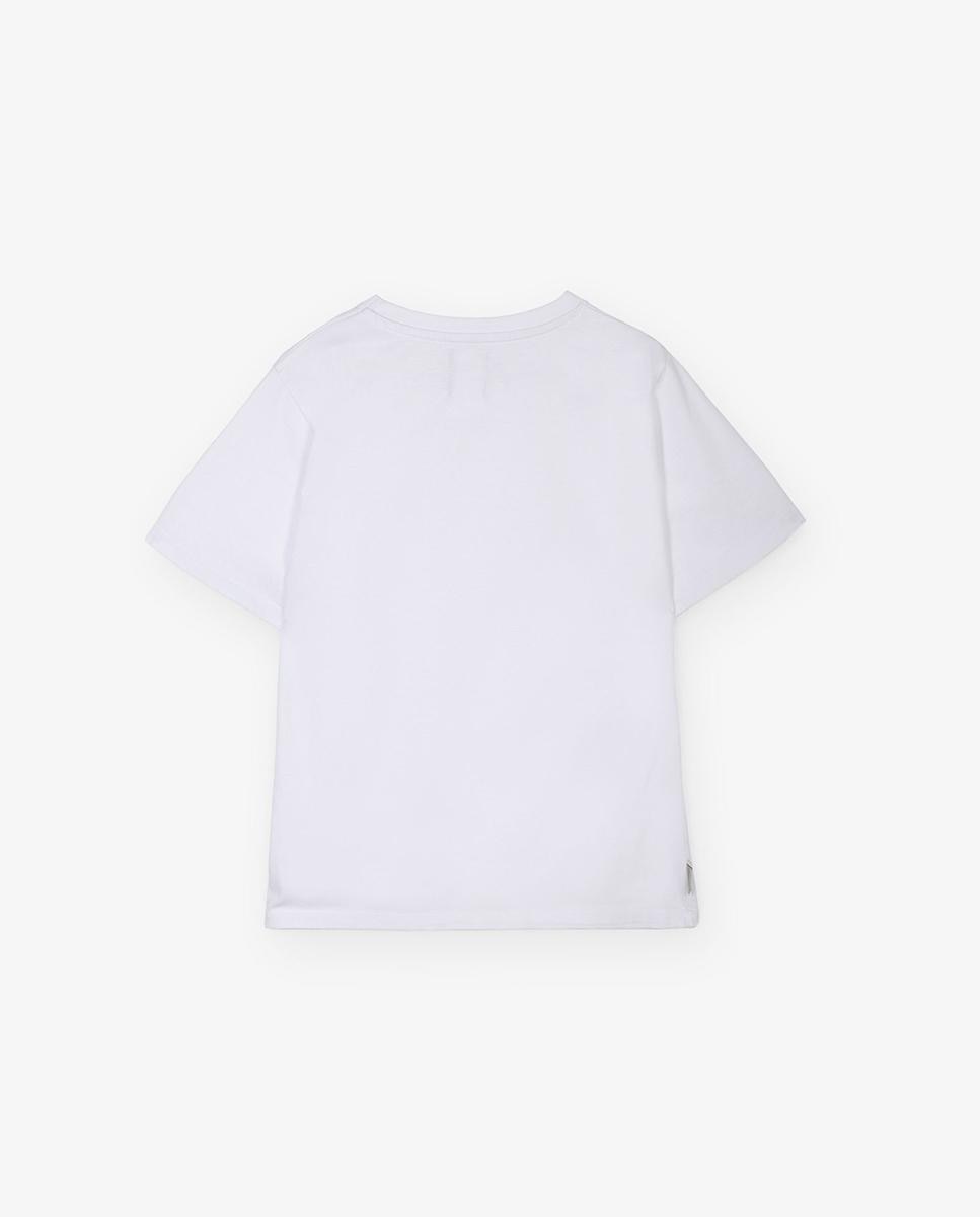 T-shirt Infantil de Manga Curta e Corte Clássico Branco-7