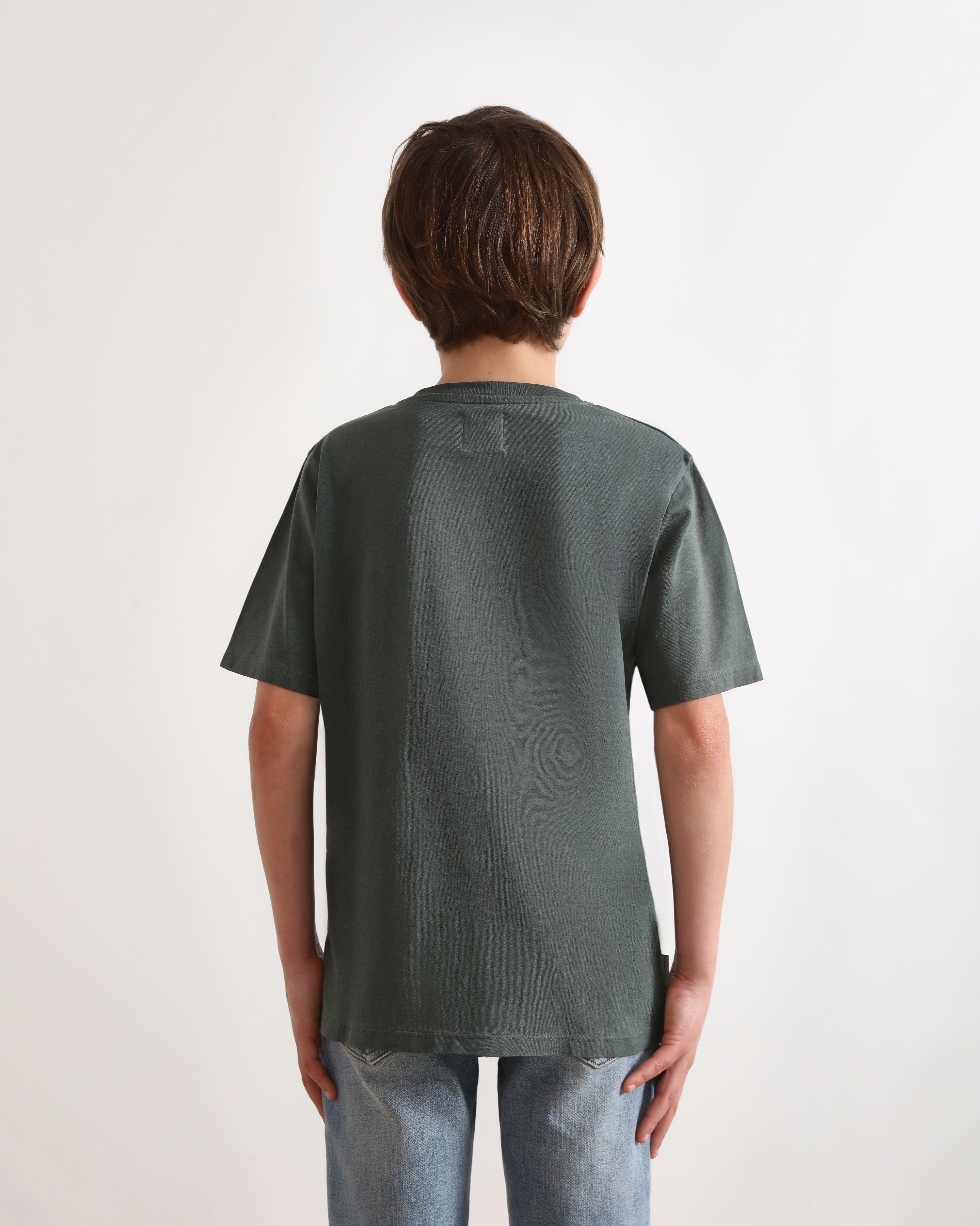 T-shirt Infantil de Manga Curta e Corte Clássico Scalpers Verde-escuro-2