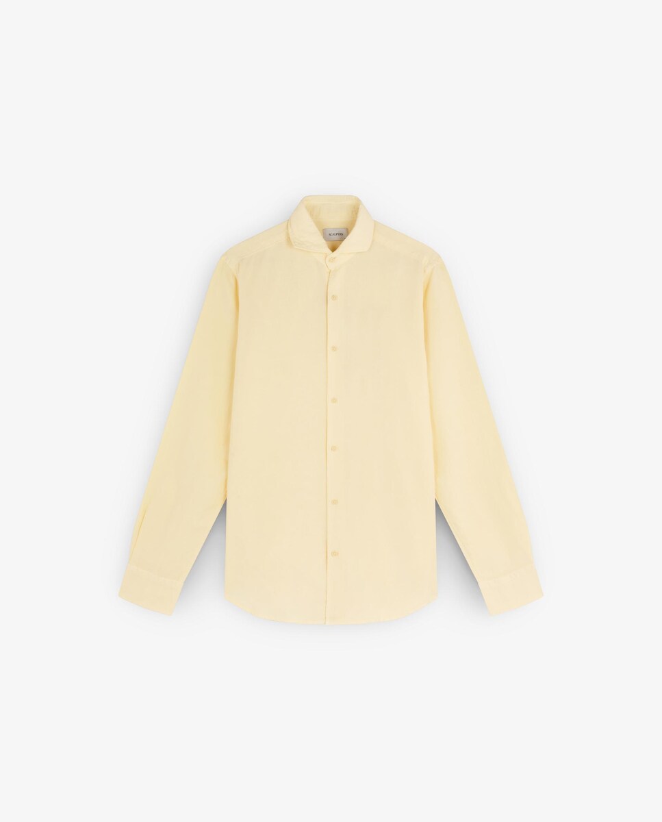 Camisa Regular Fit com Gola Cutaway Amarelo-1