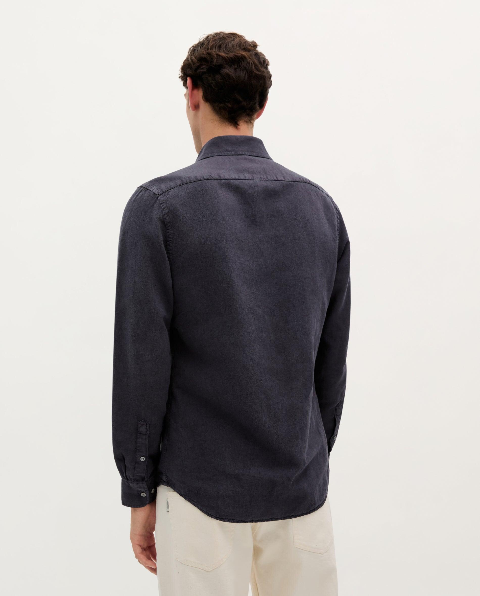 Camisa de Linho Regular Fit Azul-marinho-2