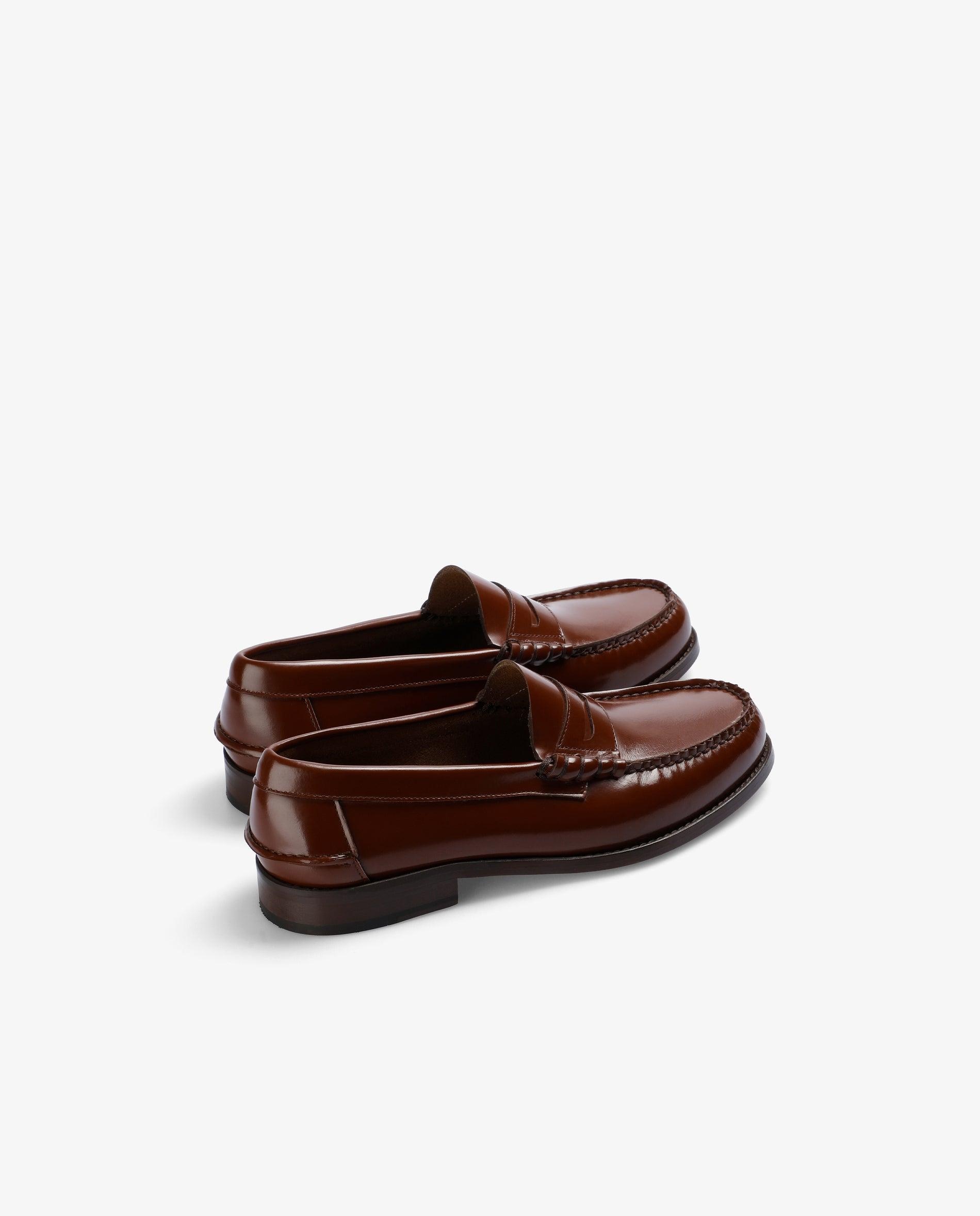 Mocassins de Pele Clássico Castanho-escuro-3