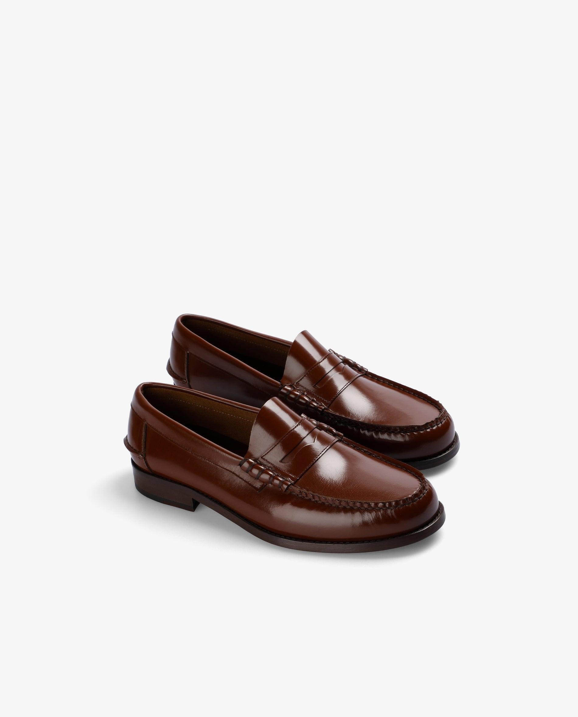 Mocassins de Pele Clássico Castanho-escuro-2