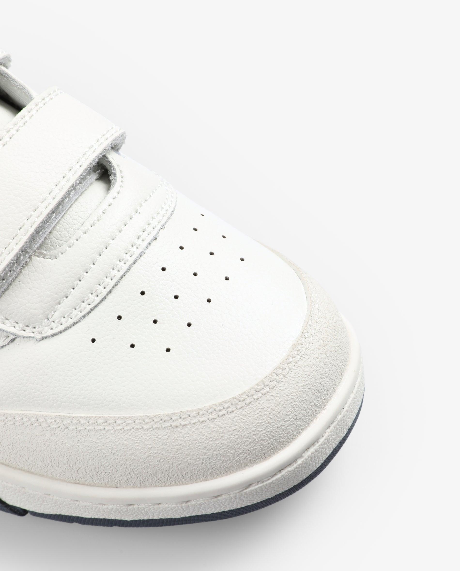Sapatilhas de Pele Infantil com Velcro Duplo Azul/Branco-5