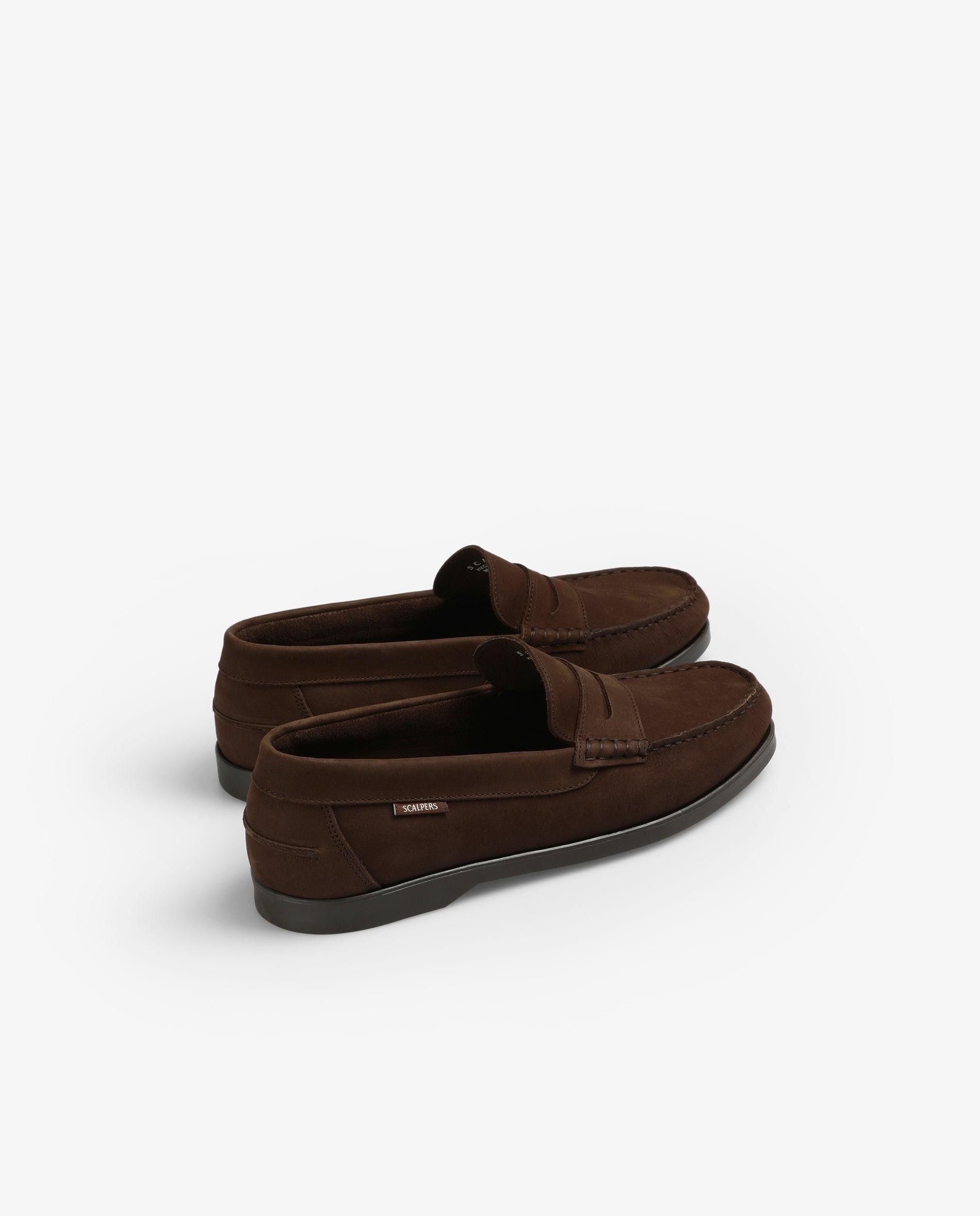 Mocassins de Pele com Logo Lateral Castanho-escuro-3