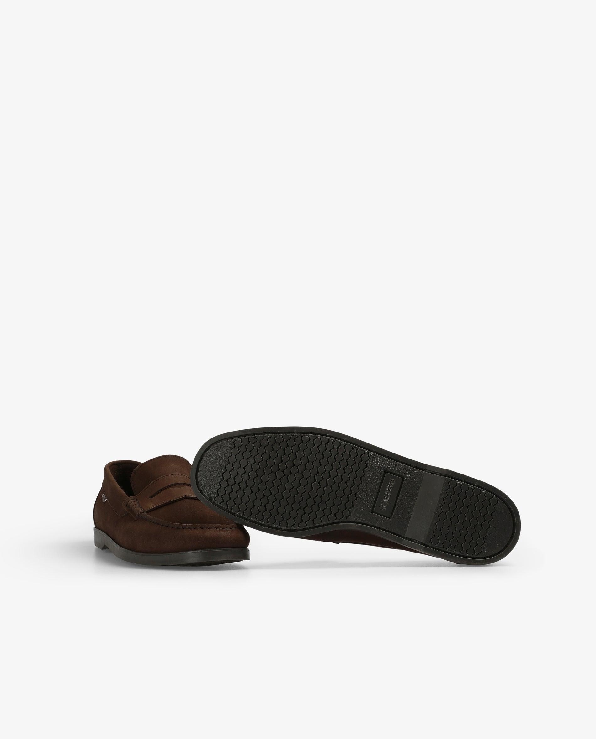 Mocassins de Pele com Logo Lateral Castanho-escuro-4