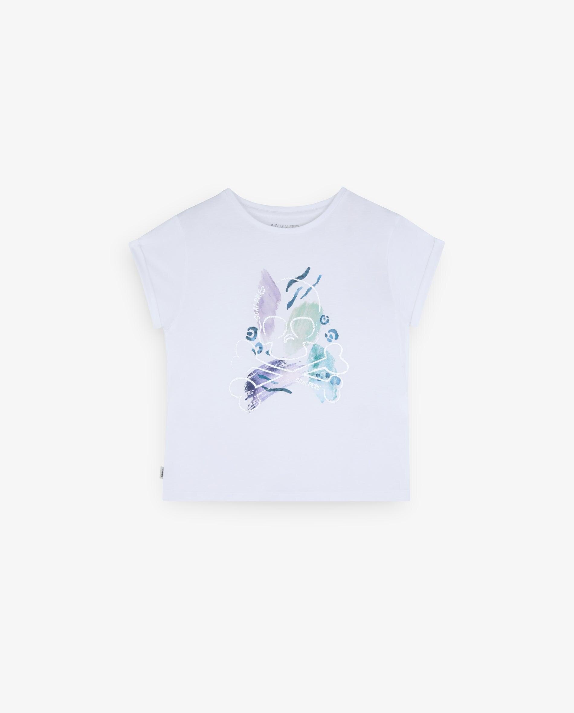 T-shirt Infantil em Algodão de Manga Curta Branco-1