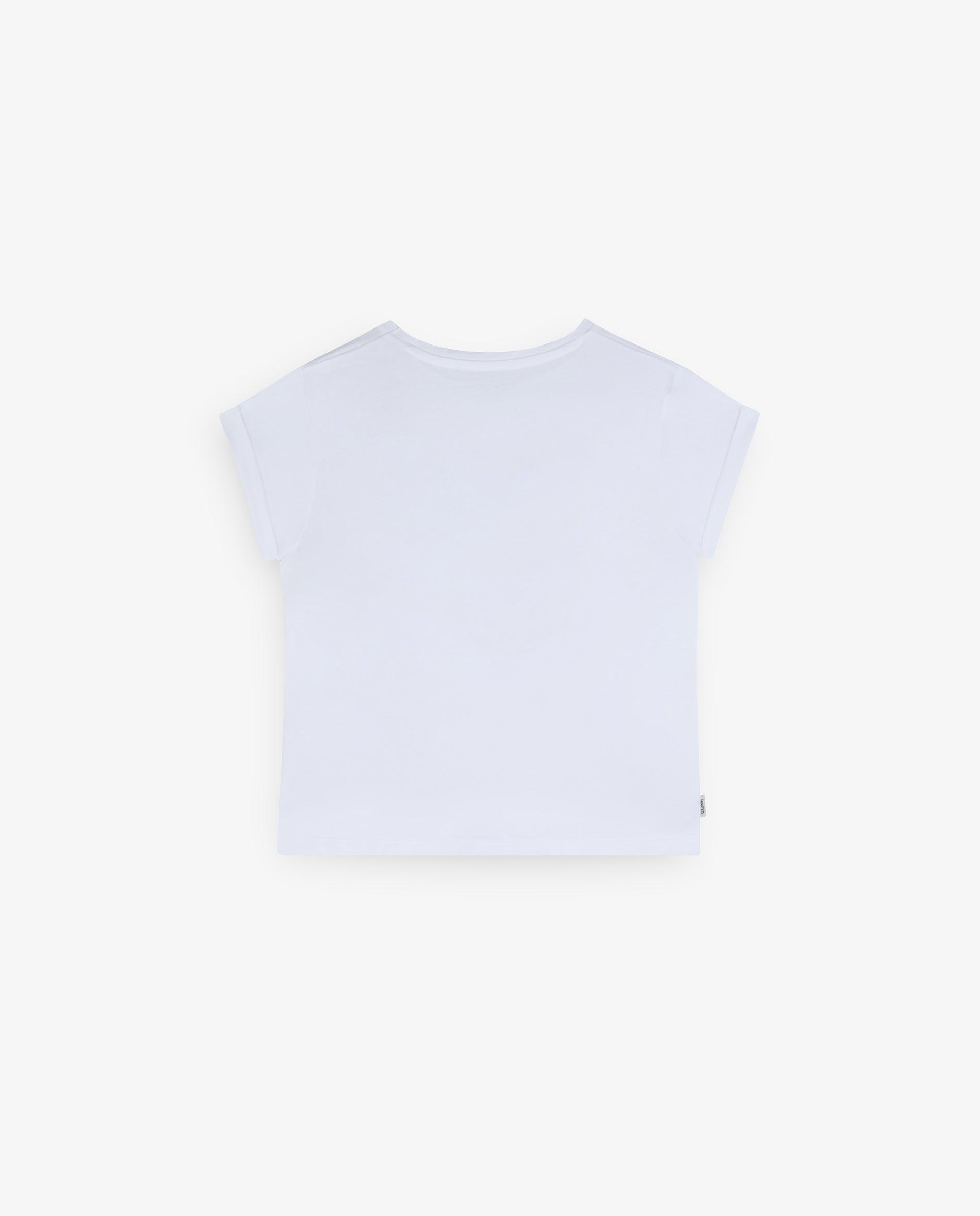 T-shirt Infantil em Algodão de Manga Curta Branco-2