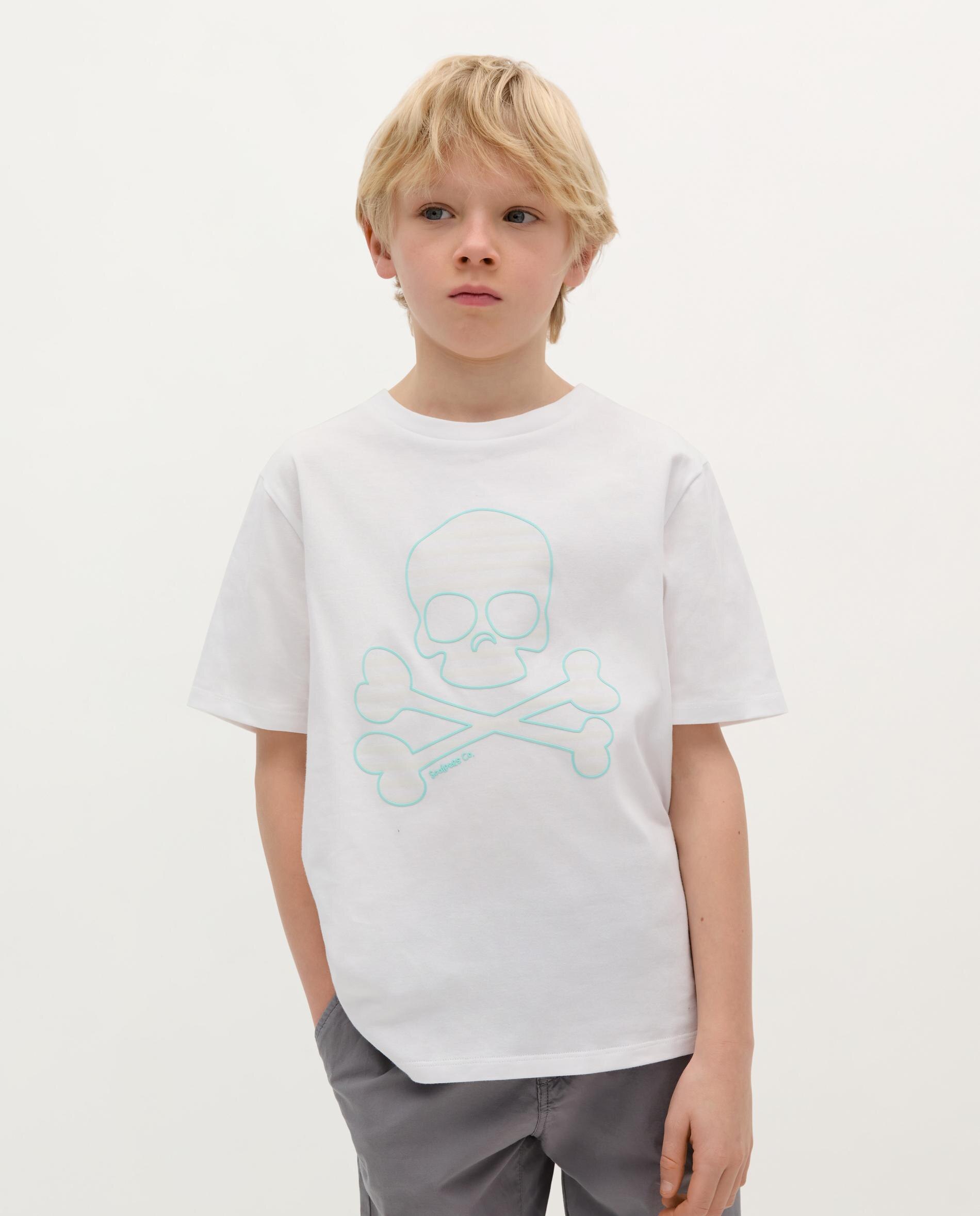 T-shirt Infantil em Algodão de Manga Curta Branco-1