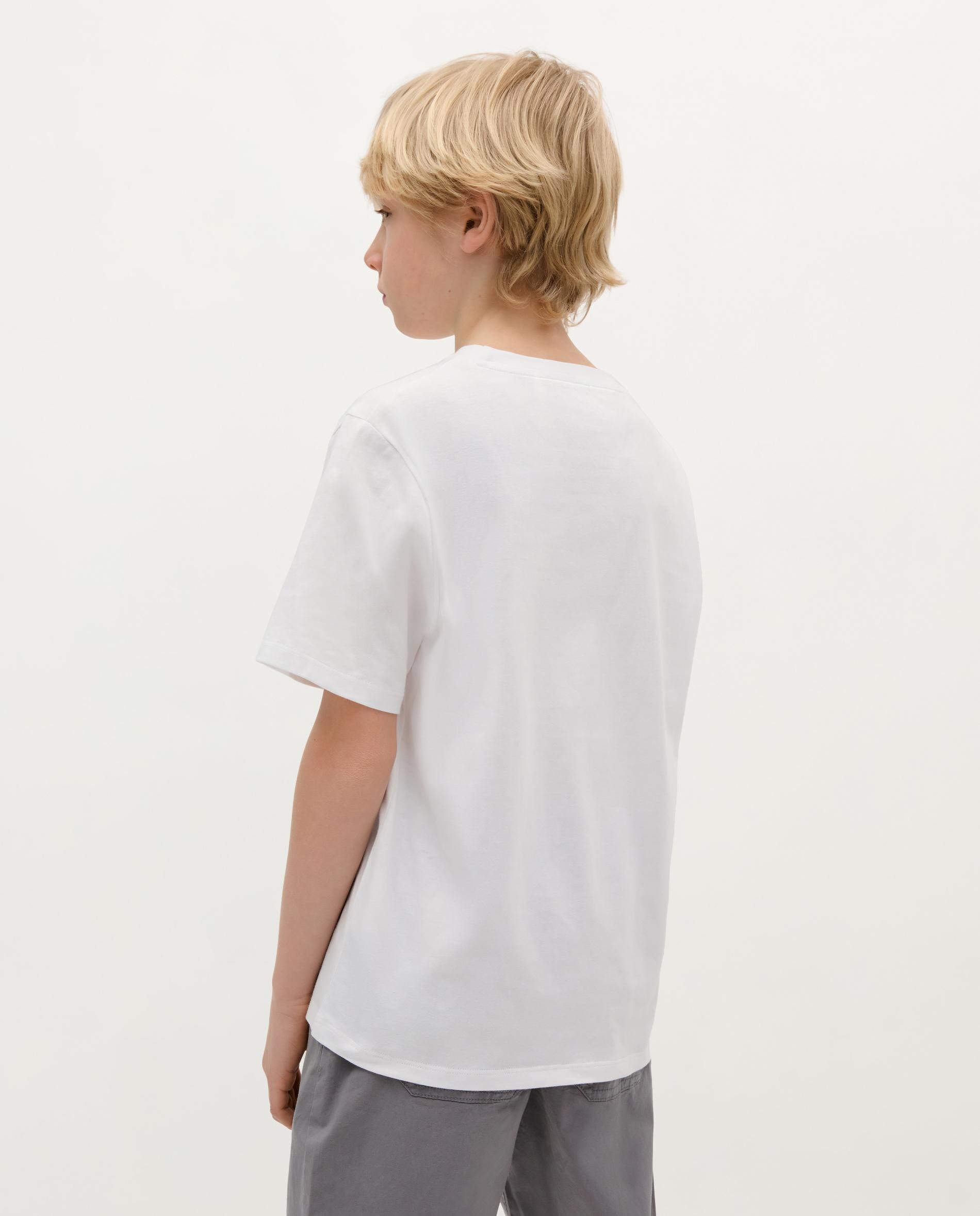 T-shirt Infantil em Algodão de Manga Curta Branco-2