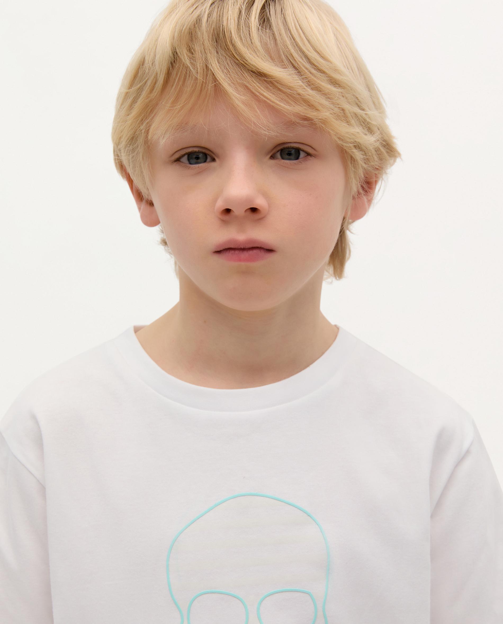 T-shirt Infantil em Algodão de Manga Curta Branco-3