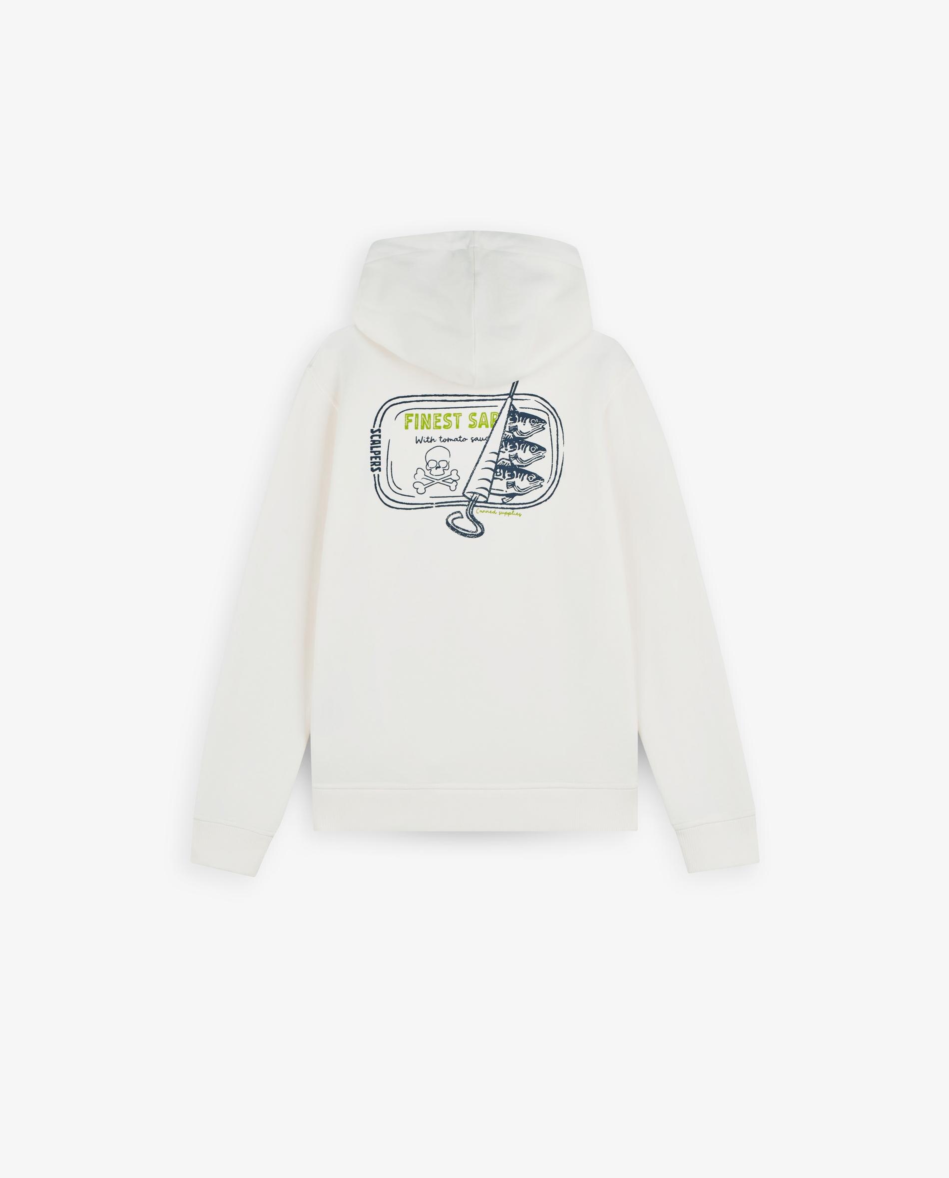 Sweatshirt Infantil de Algodão com Capuz Branco-5