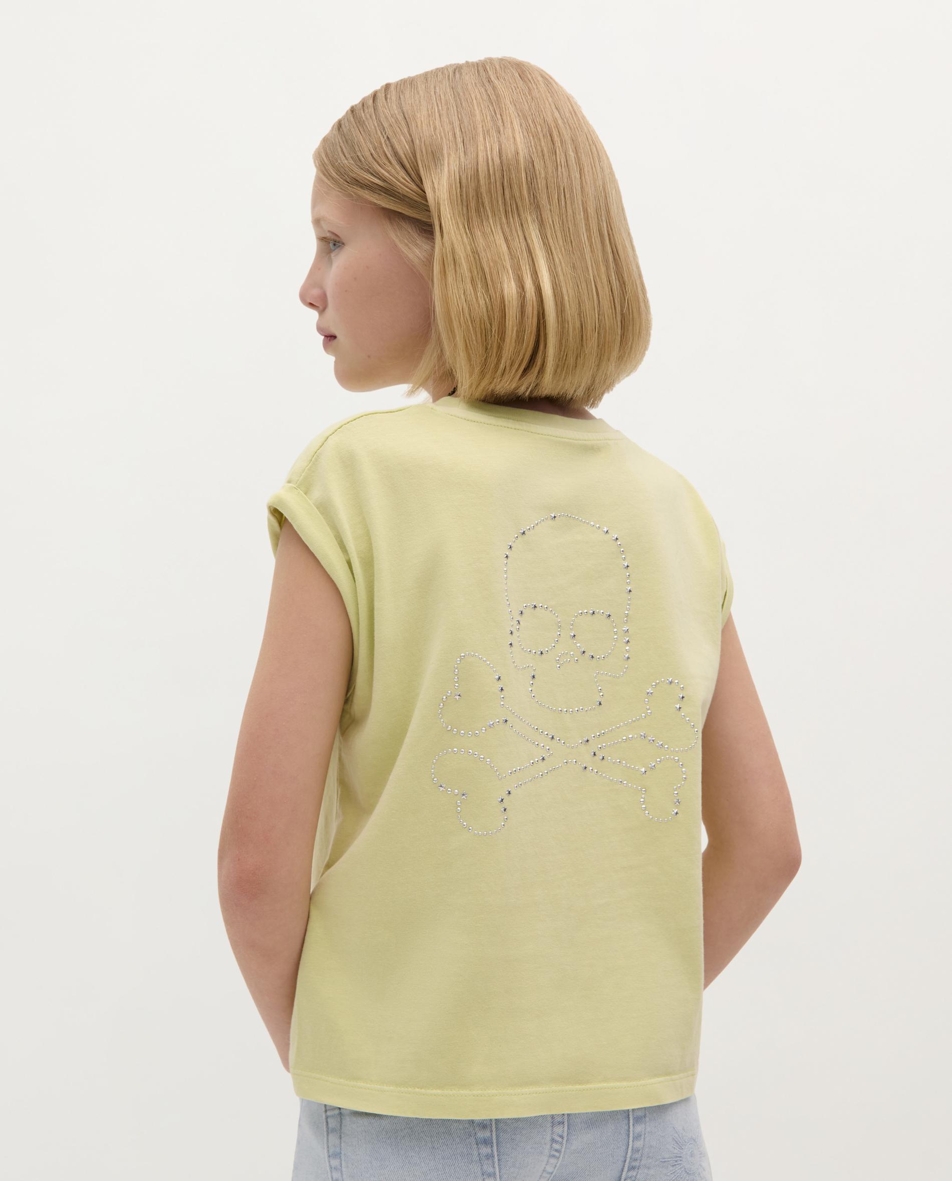 T-shirt Infantil de Algodão com Detalhe de Nó Amarelo-2