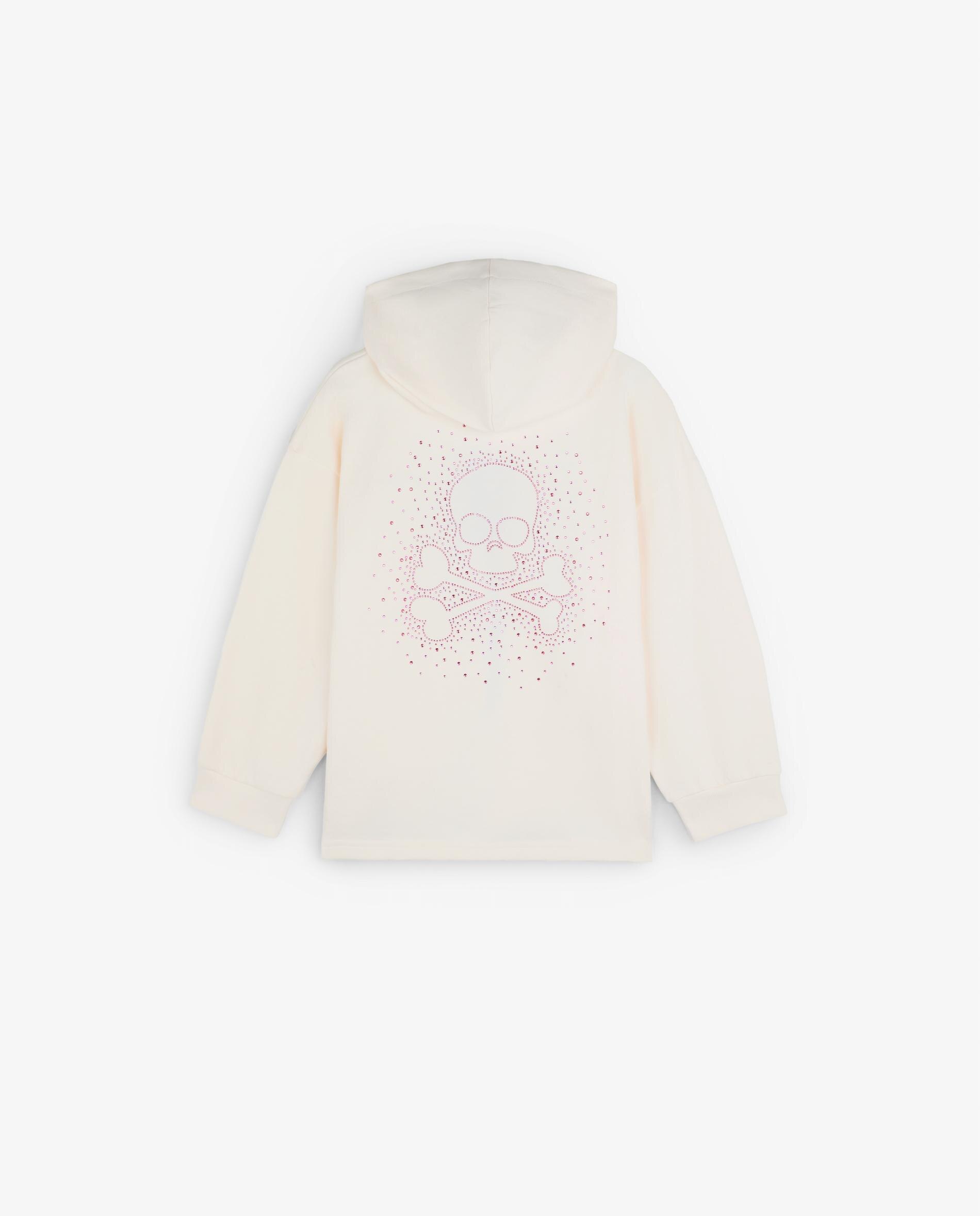 Sweatshirt Infantil de Algodão com Fecho Zip e Capuz Scalpers Branco-5
