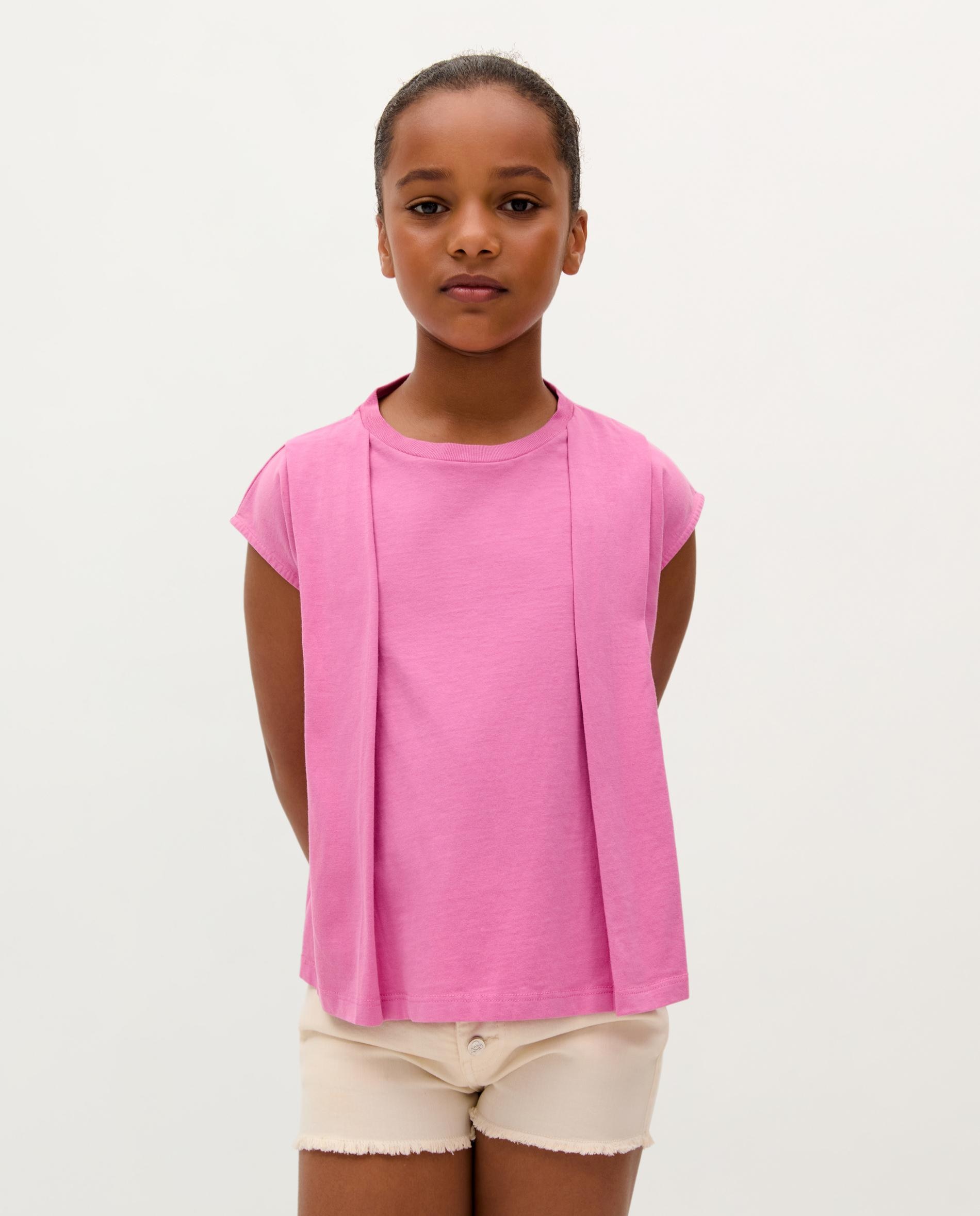 T-shirt Infantil de Algodão Oversized Fit Scalpers Rosa-1