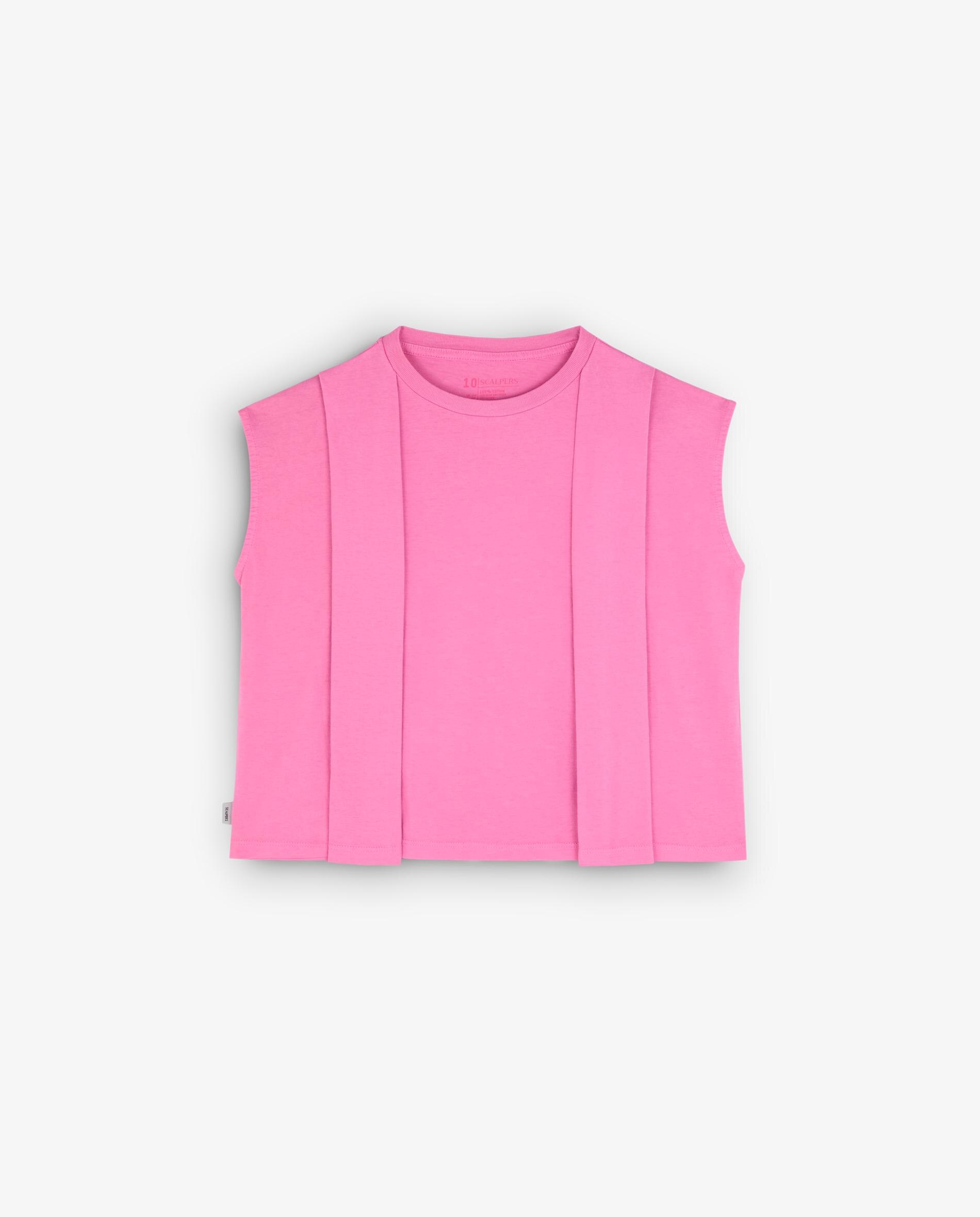 T-shirt Infantil de Algodão Oversized Fit Scalpers Rosa-4