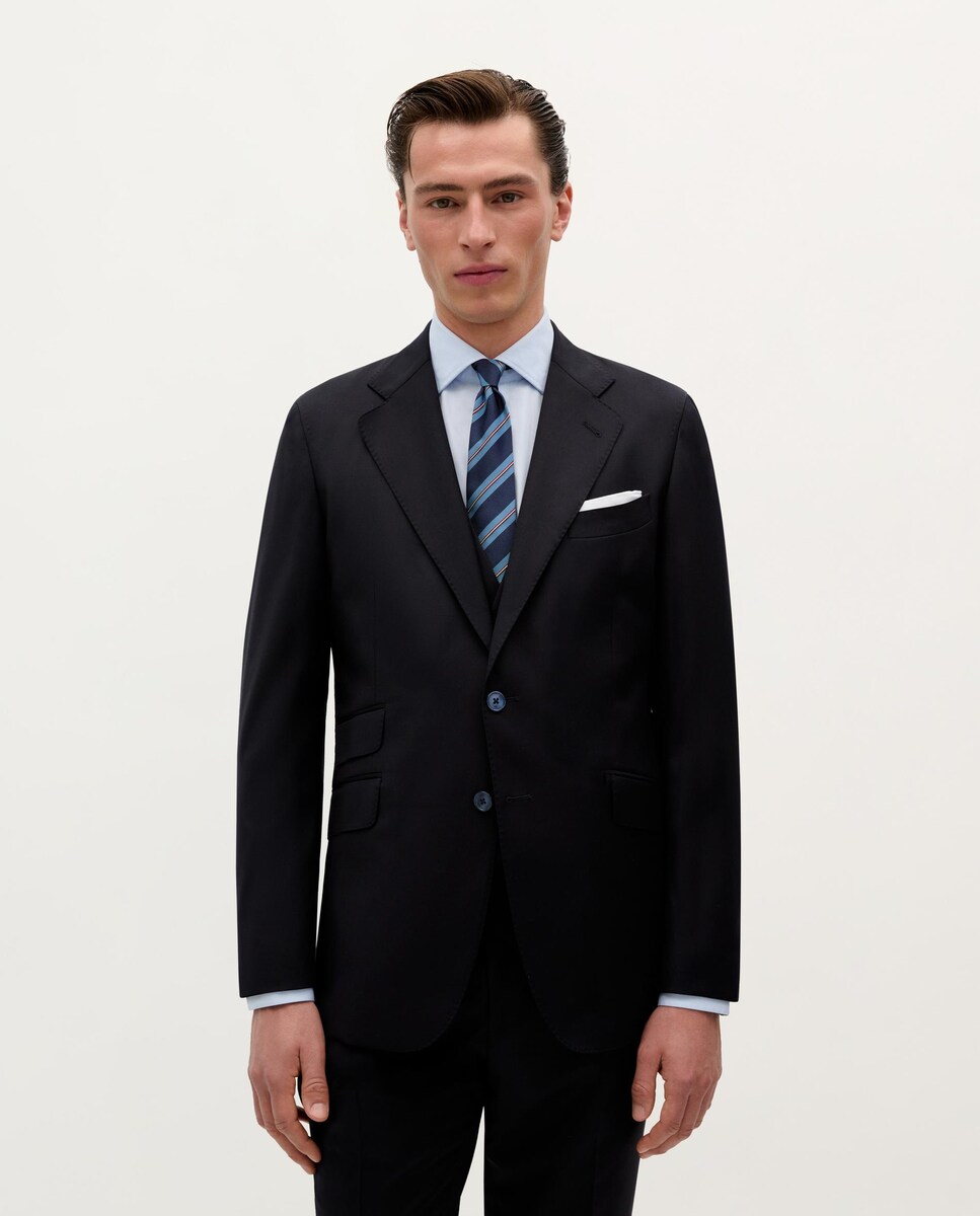 Blazer Corte Regular Fit de Lã Azul-marinho-1