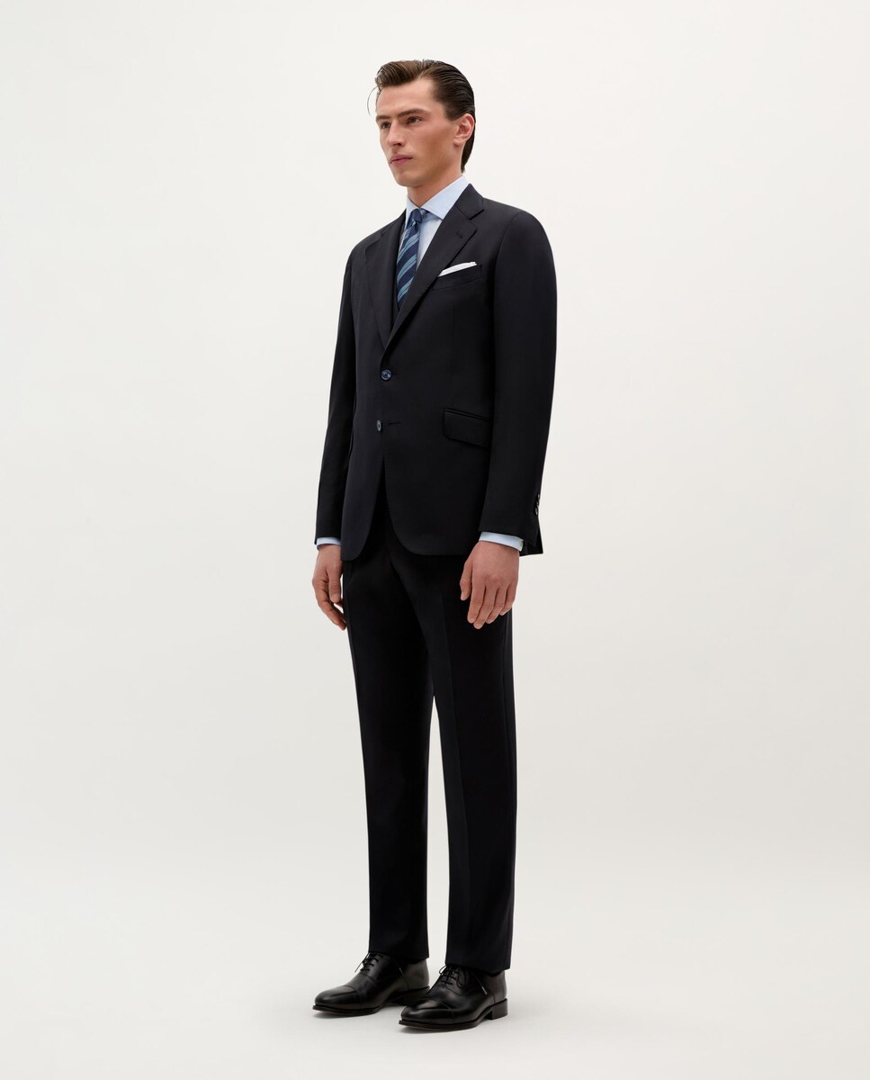 Blazer Corte Regular Fit de Lã Azul-marinho-2